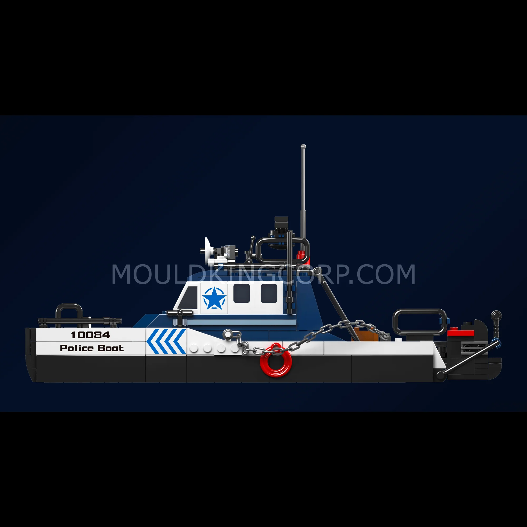 Mould King 10084 Police Boat Building Set | 413 Pcs - Image 4