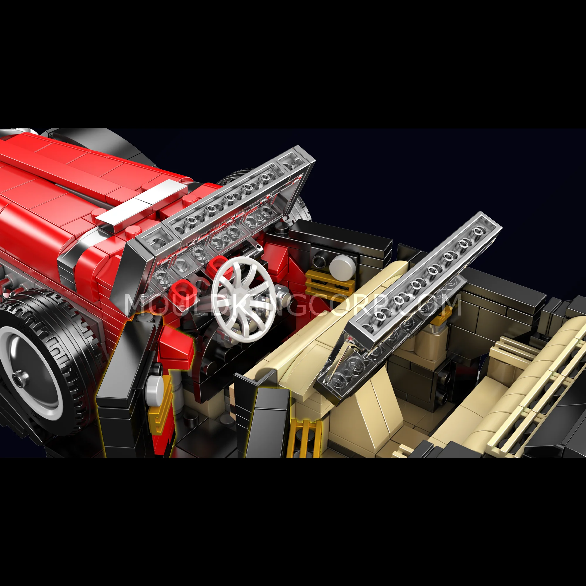 Mould King 10114 Vintage Convertible Car Model Building Set | 1,308 Pcs - Image 3