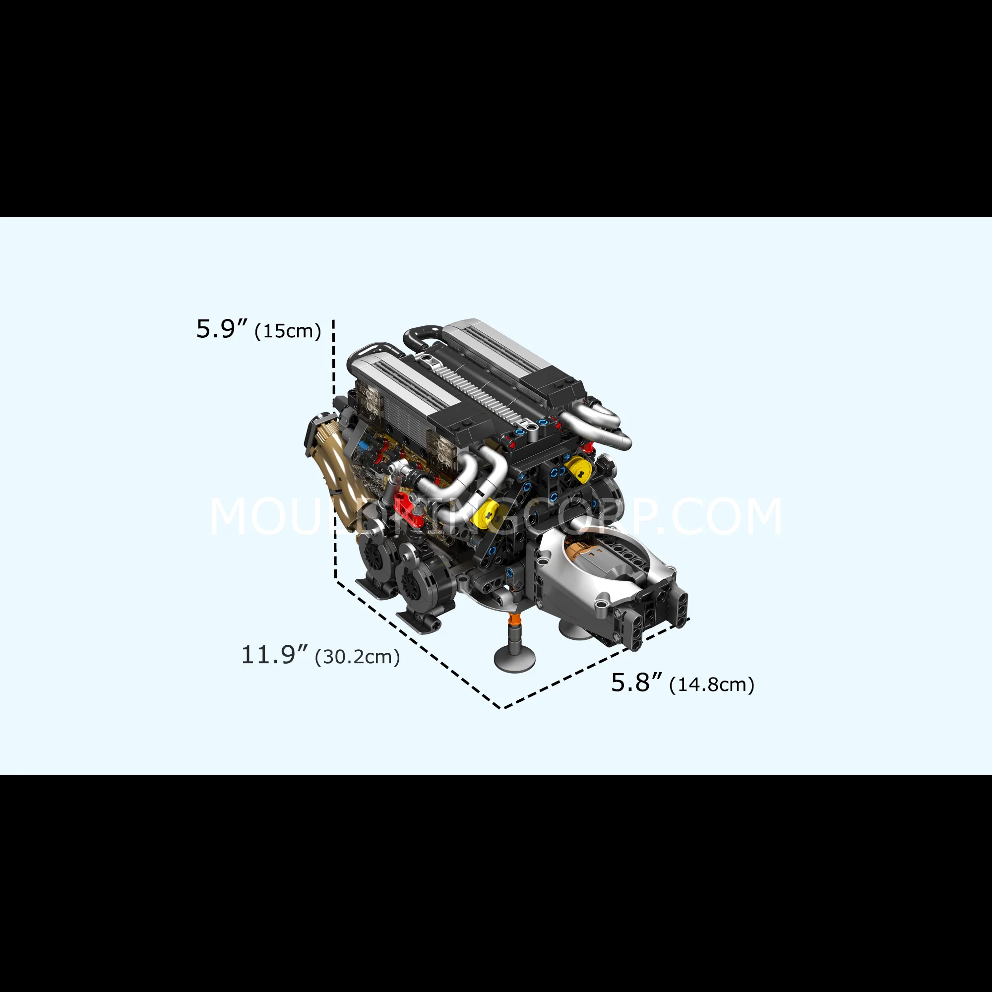 Mould King 10131 BGT Motorised W16 Engine Building Set | 952 Pcs - Image 6