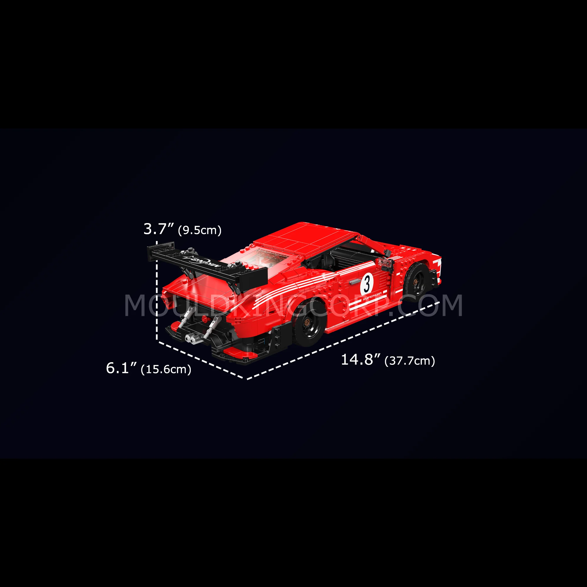 Mould King 10167 German 935 Endurance Racing Car Model Building Set | 1,717 Pcs - Image 6