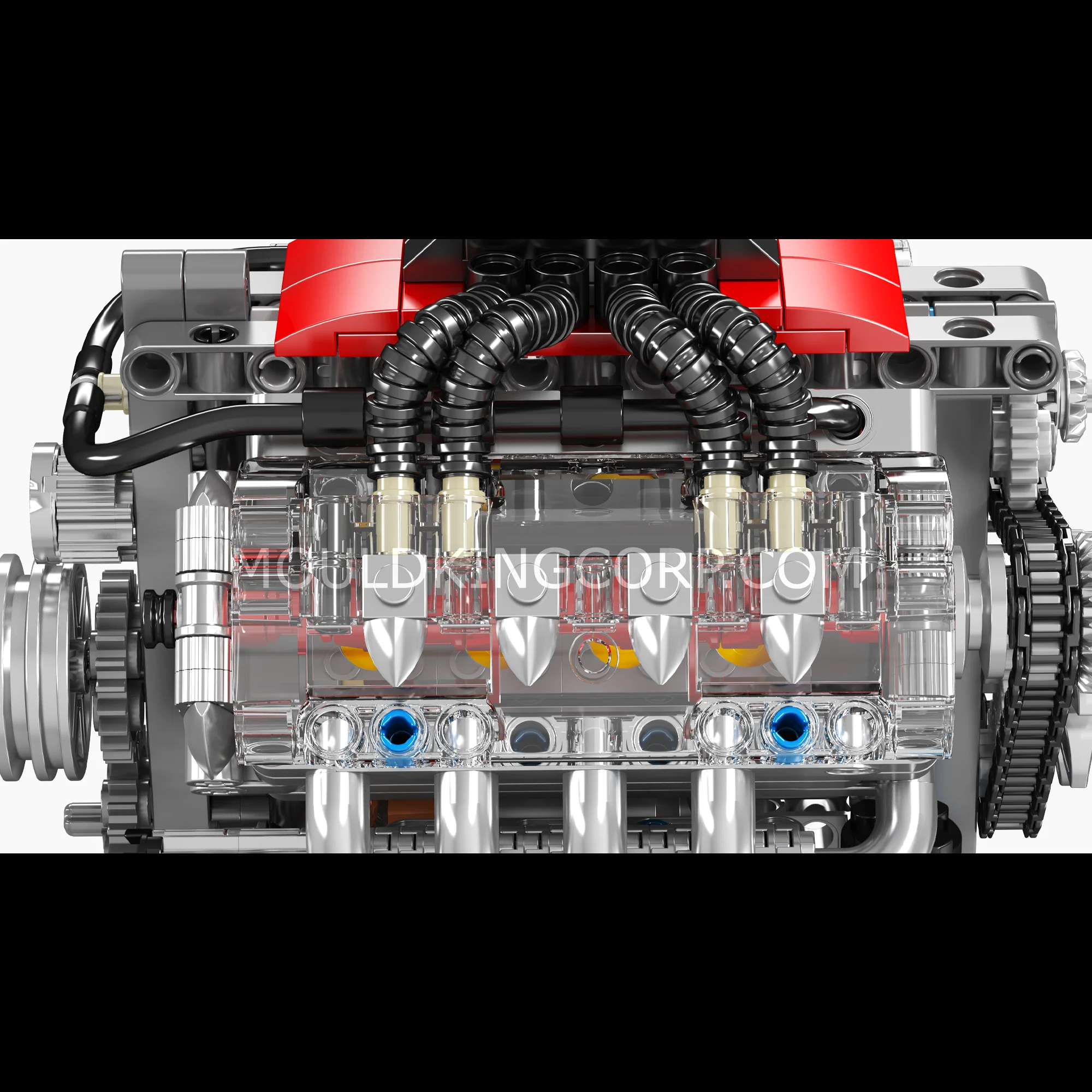 Mould King 10171 Chevy LSX454 Motorized V8 Engine Building Set | 487 Pcs - Image 3