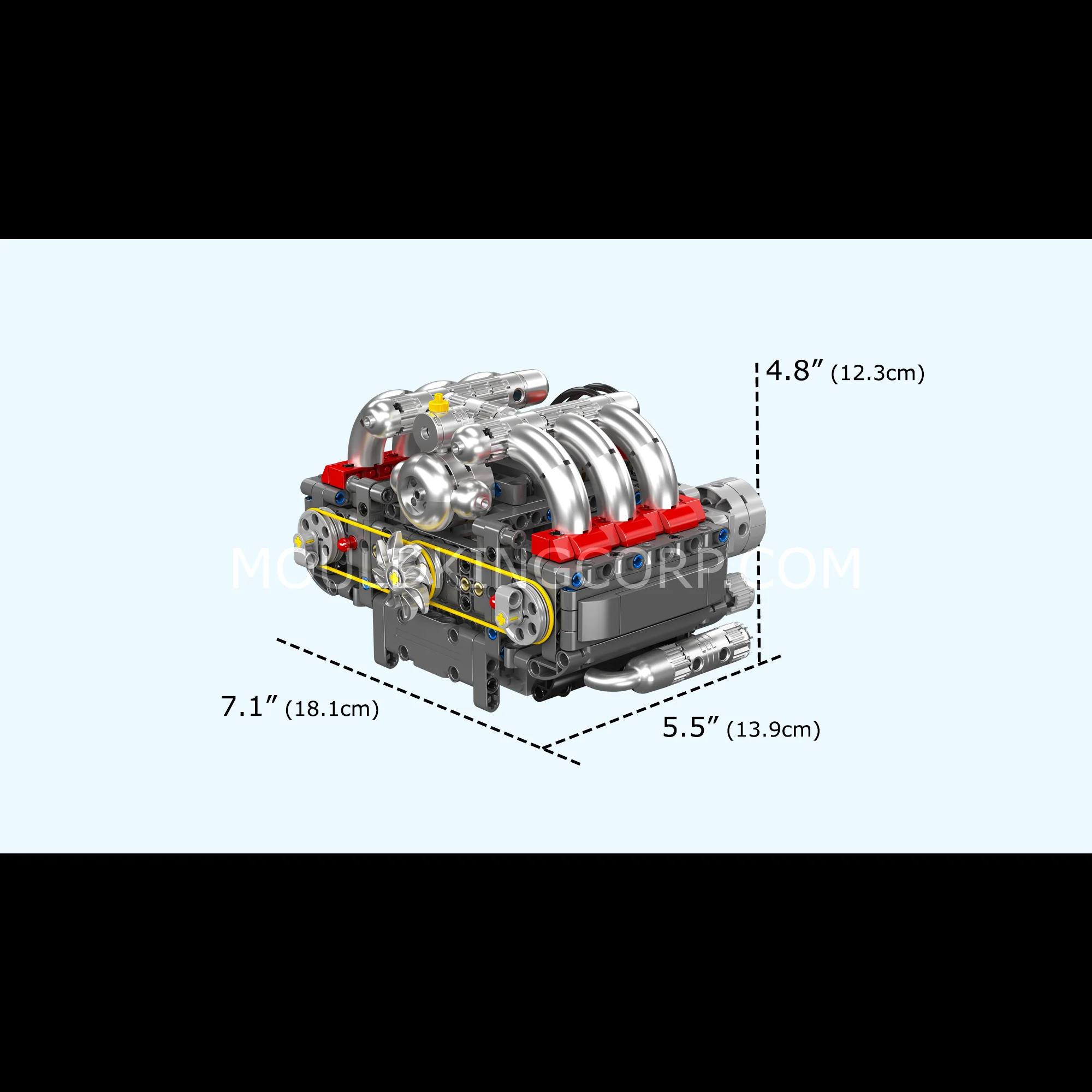 Mould King 10193 Flat-6 Engine Model Building Set | 609 Pcs - Image 6