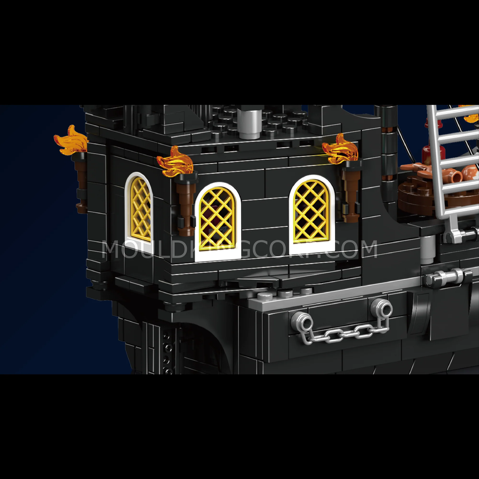 Mould King 10195 Black Pearl Pirate Ship Building Set | 932 Pieces - Image 3