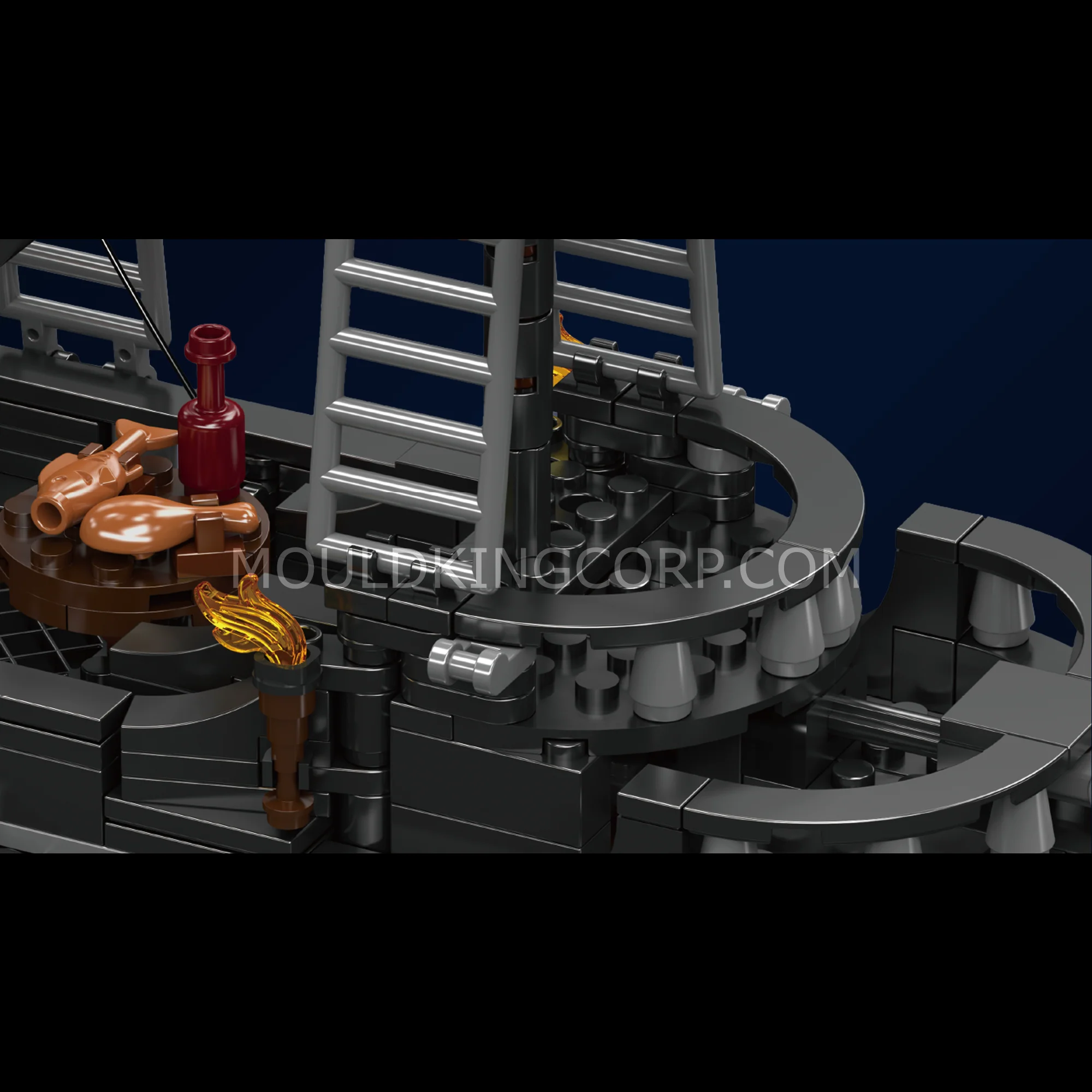 Mould King 10195 Black Pearl Pirate Ship Building Set | 932 Pieces - Image 5