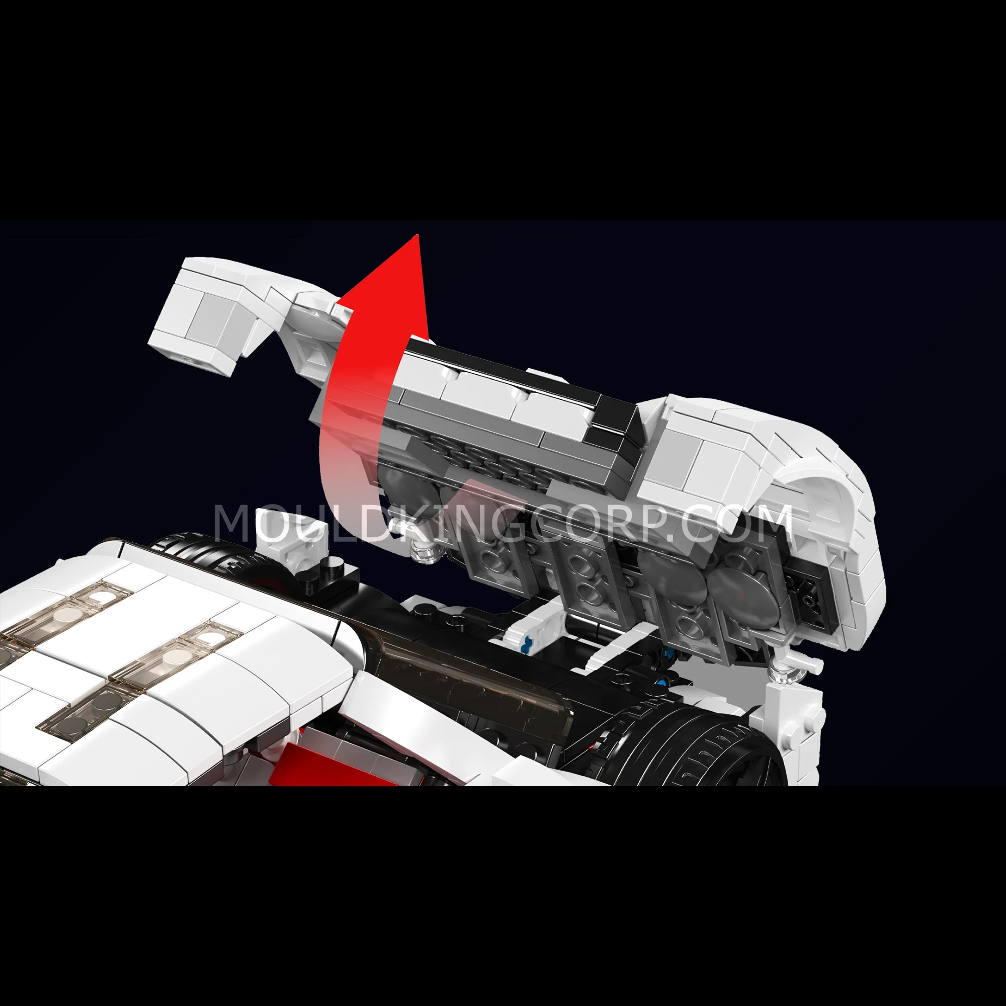 Mould King 10196 Italian Hypercar Building Set with Quad Exhaust | 1,423 Pcs - Image 3