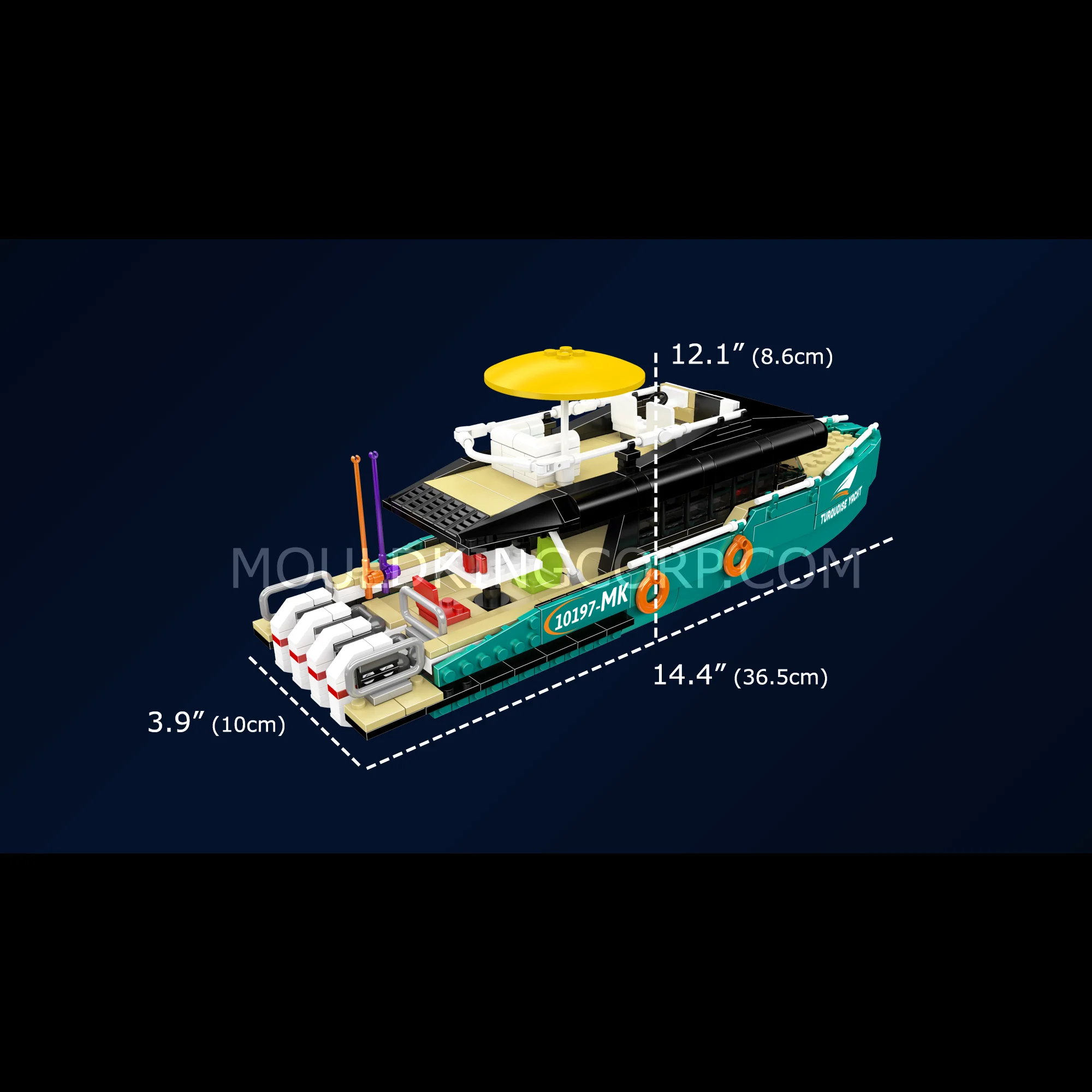 Mould King 10197 The Turquoise Luxury Cruiser Building Set | 850 Pcs - Image 6