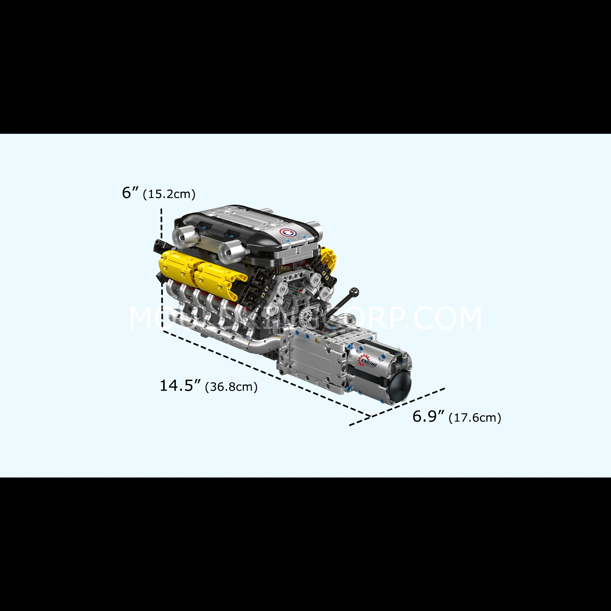 Mould King 10202 Motorised Lambo V12 Engine & Gearbox Building Set | 1,260 Pcs - Image 6