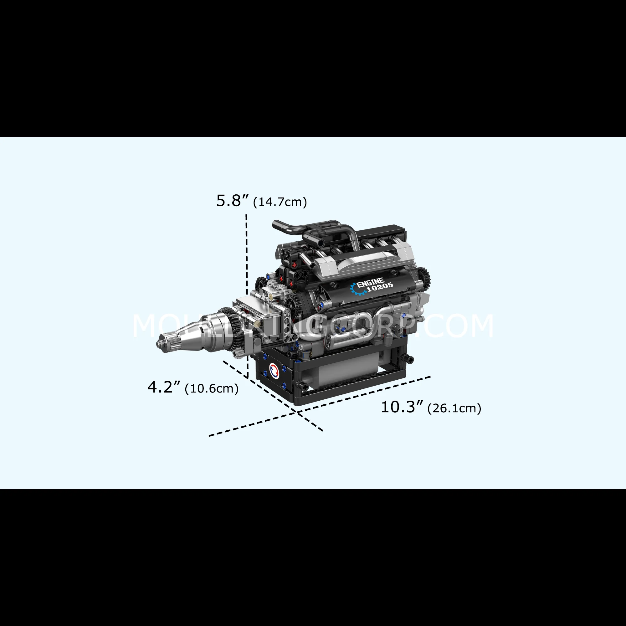 Mould King 10205 Motorised British Luxury V12 Engine Building Set | 733 Pcs - Image 6