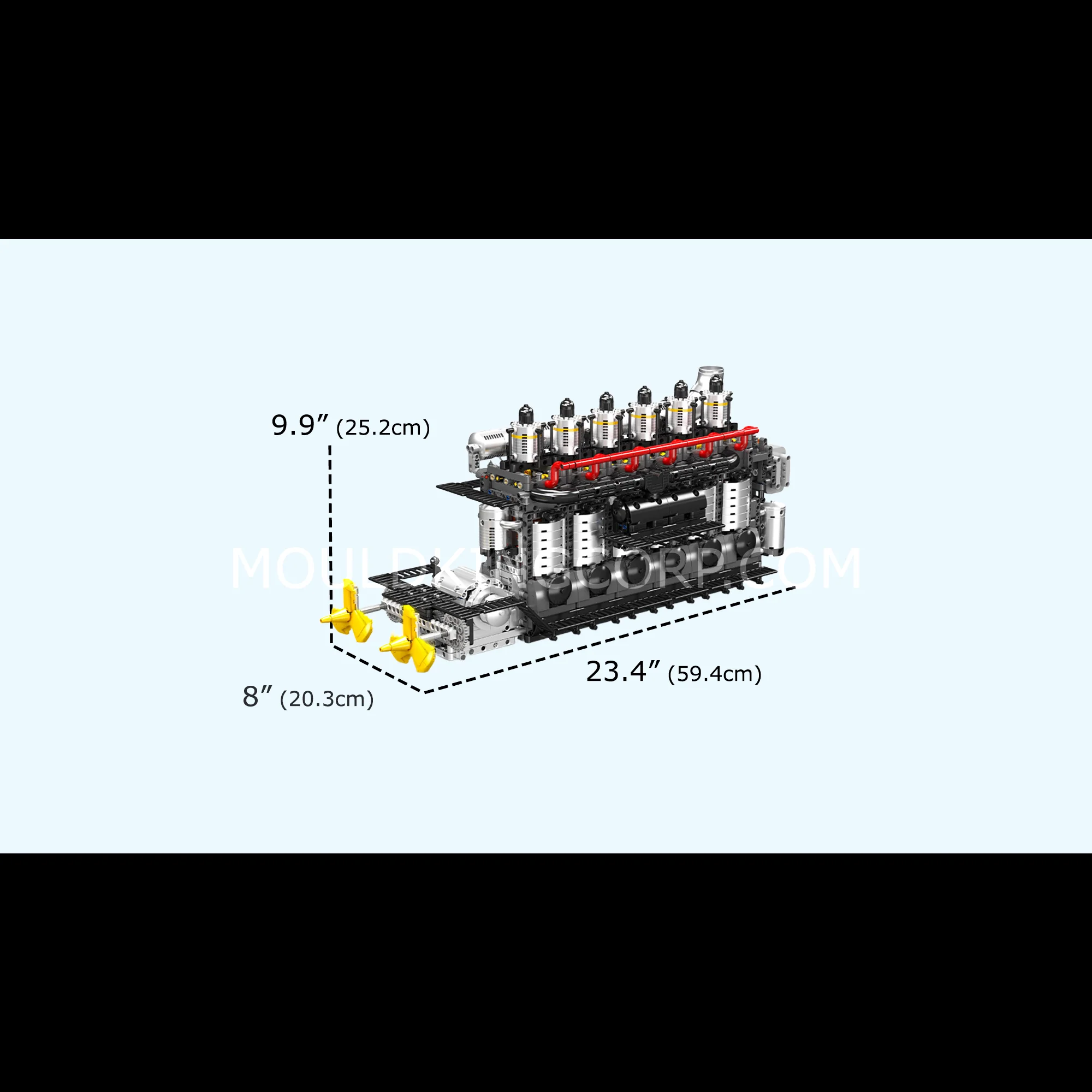 Mould King 10209 Inline 6-Cylinder Aircraft Carrier Engine Building Set | 3,222 Pcs - Image 6