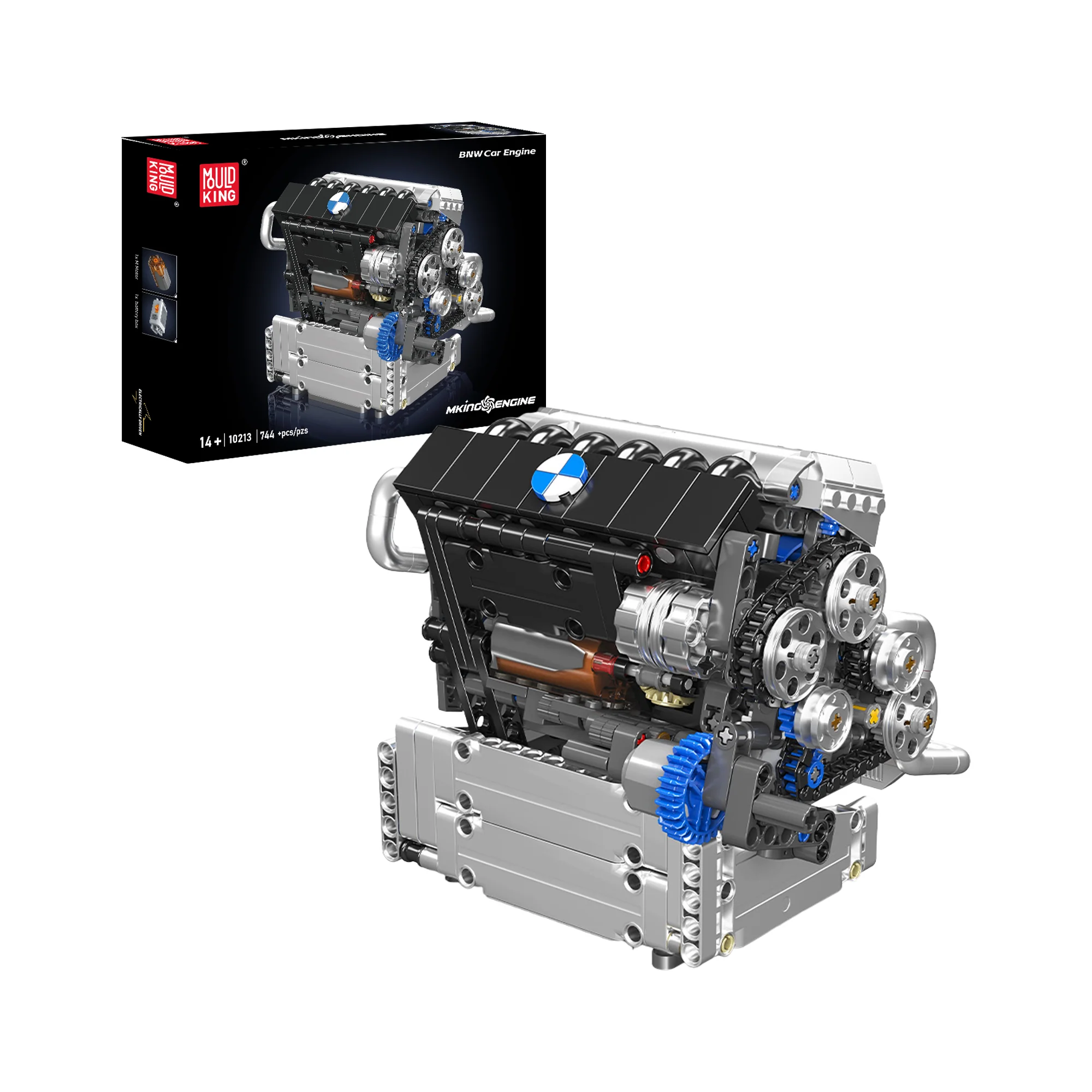 Mould King 10213 Motorized S55 Inline-6 Engine Model Building Set | 744 Pcs