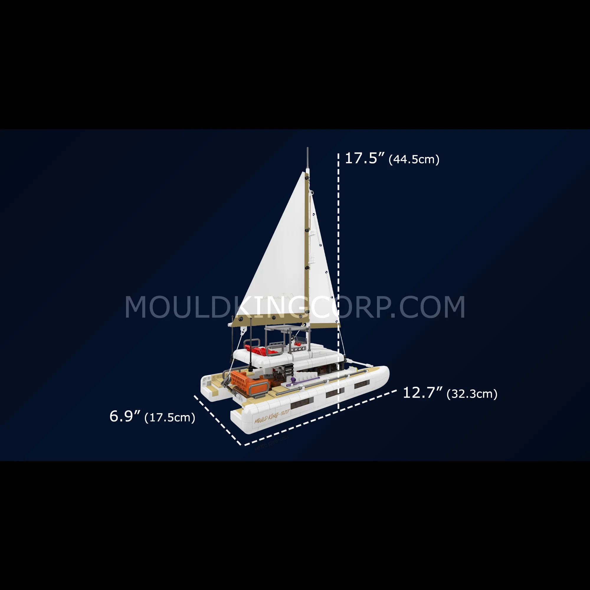 Mould King 10217 Catamaran Sailboat Model Building Set | 890 Pcs - Image 6