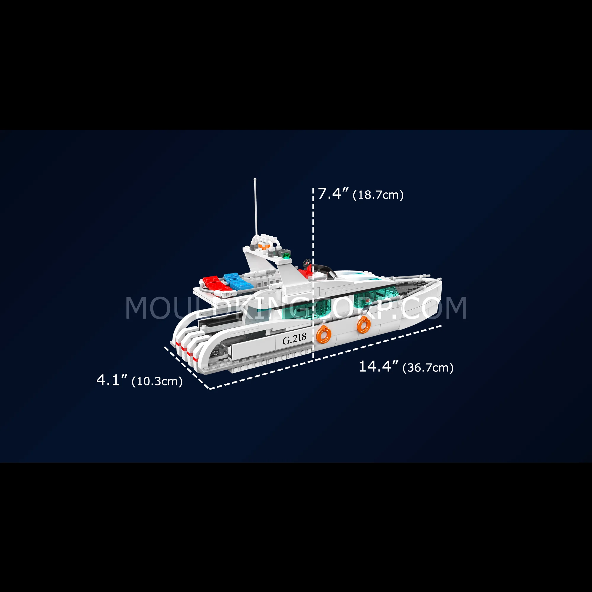 Mould King 10218 White Dolphin Yacht Building Set | 857 Pcs - Image 6
