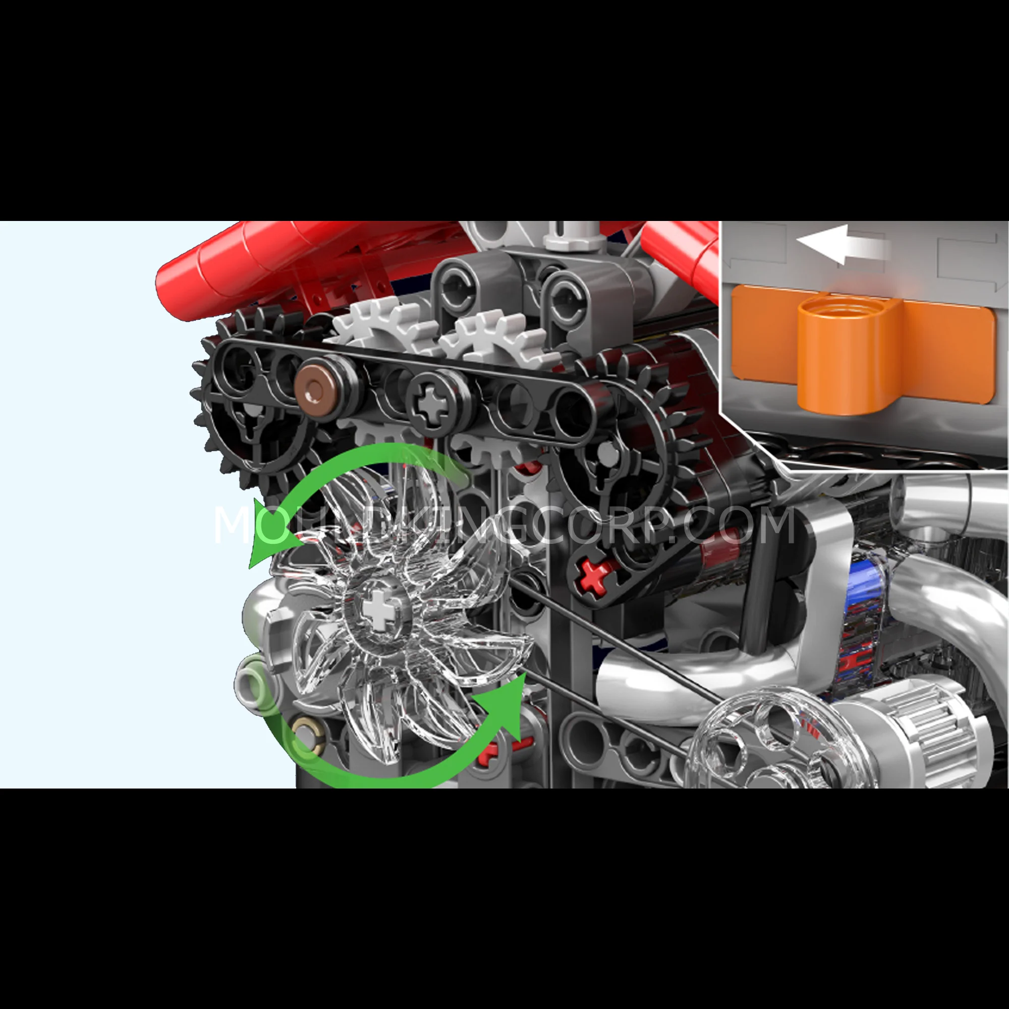 Mould King 10226 V12 Supercar Engine with Transmission Building Set | 863 Pcs - Image 3