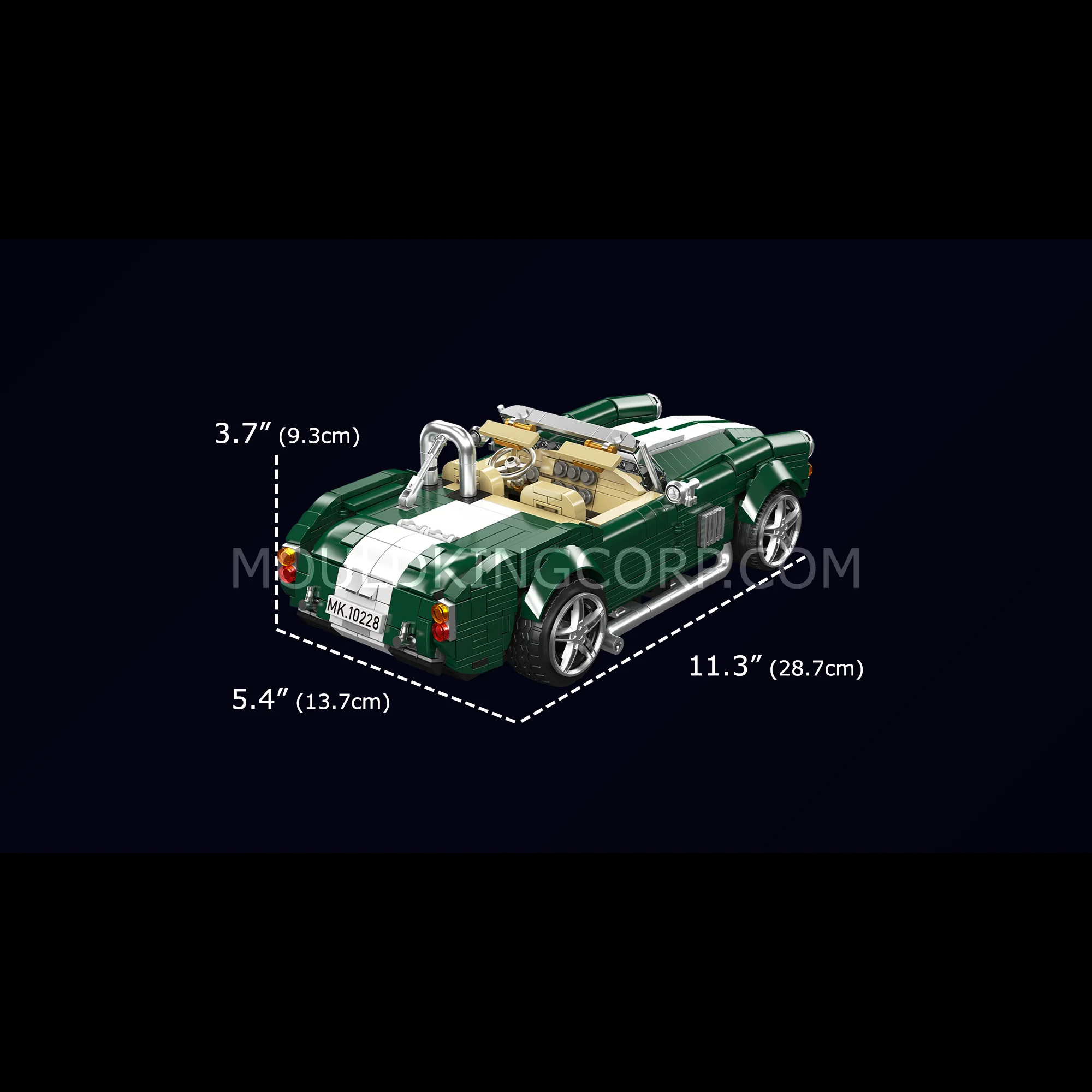 Mould King 10228 Classic Cobra Roadster Model Car Building Set | 1,198 Pcs - Image 6