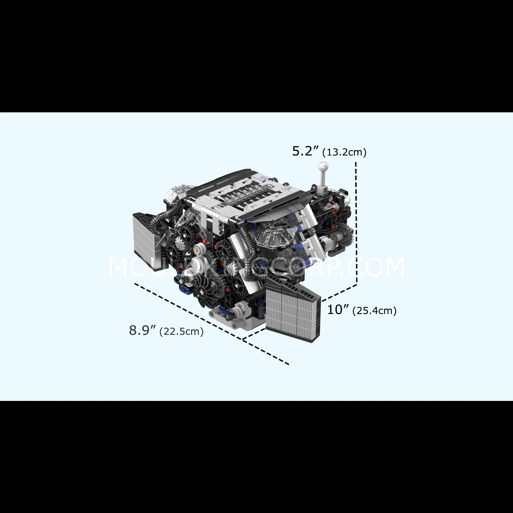 Mould King 10230 W12 Twin Turbo Engine Model Building Set | 871 Pcs - Image 6