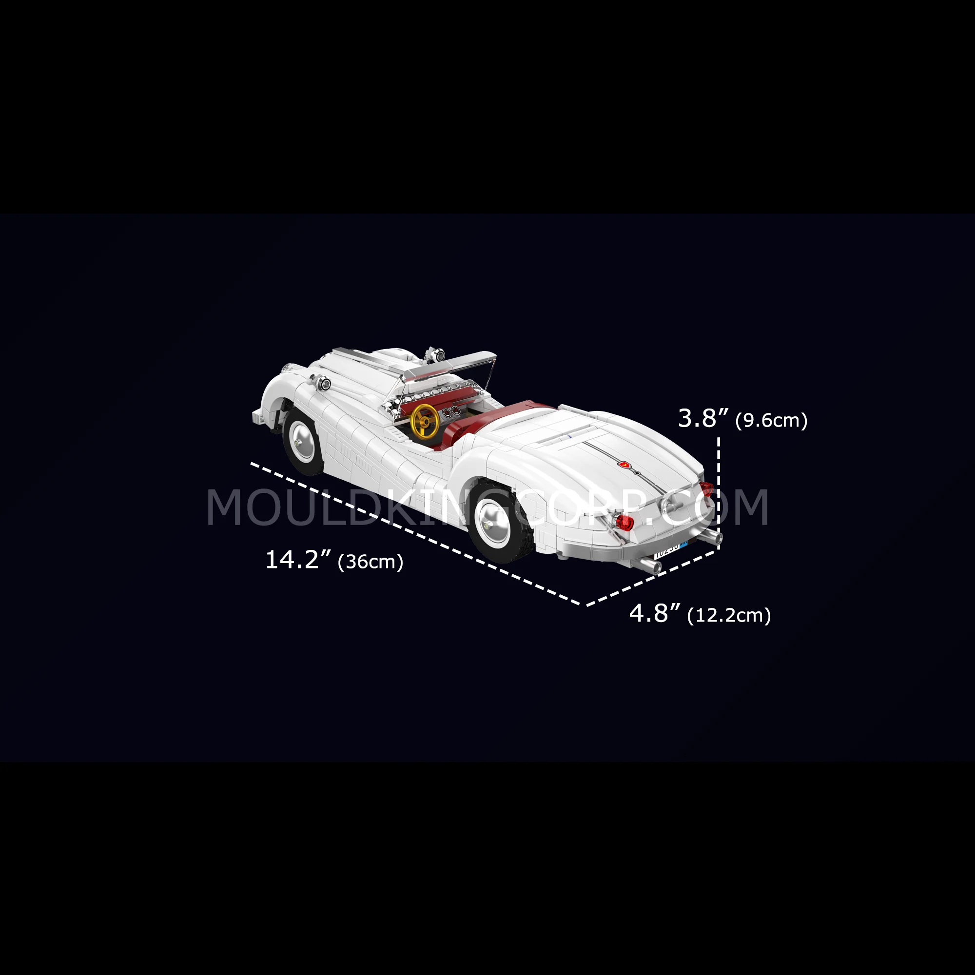 Mould King 10236 Classic XK140 Convertible Sports Car Building Set | 1,302 Pcs - Image 6