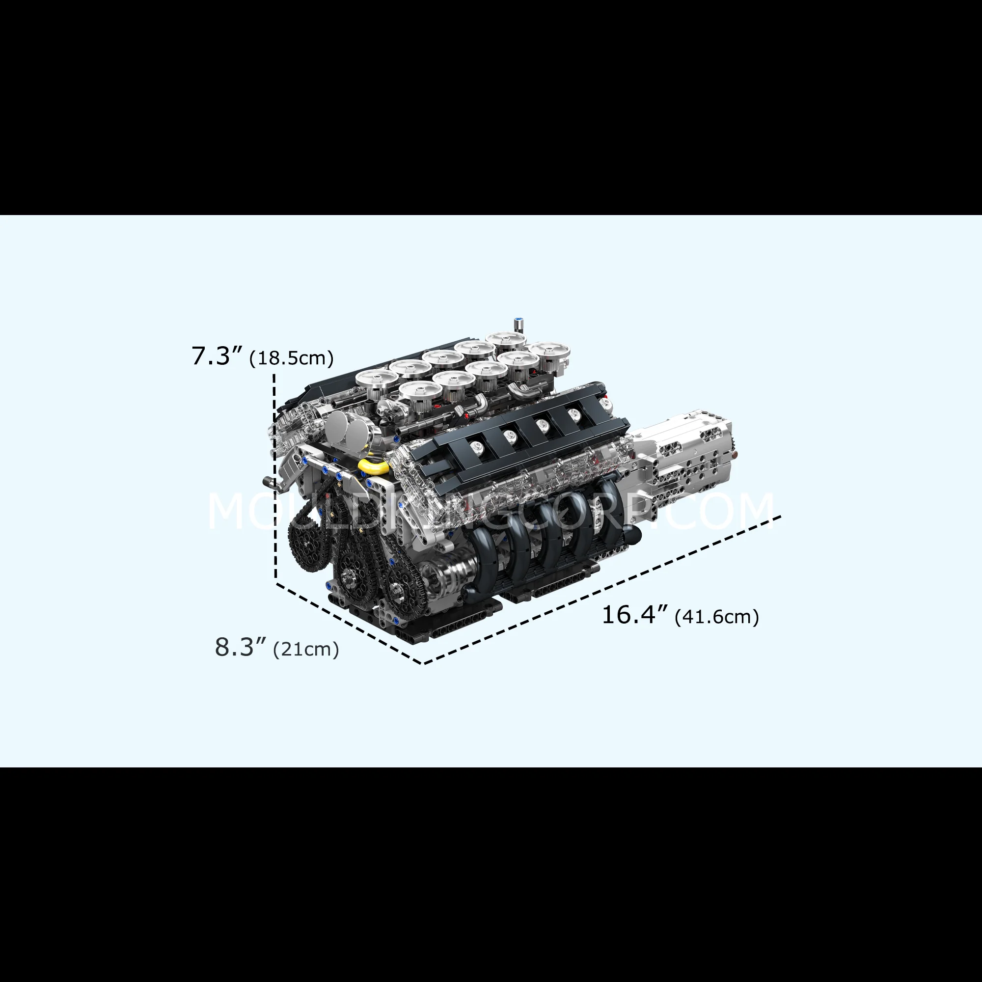 Mould King 10250 LFA V10 Engine Model Building Set | 1,834 Pcs - Image 6