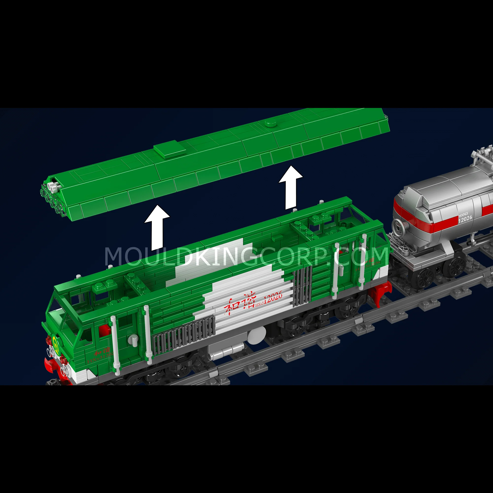 Mould King 12026 HXN 3 Diesel Locomotive Building Set | 1,090 Pcs - Image 5