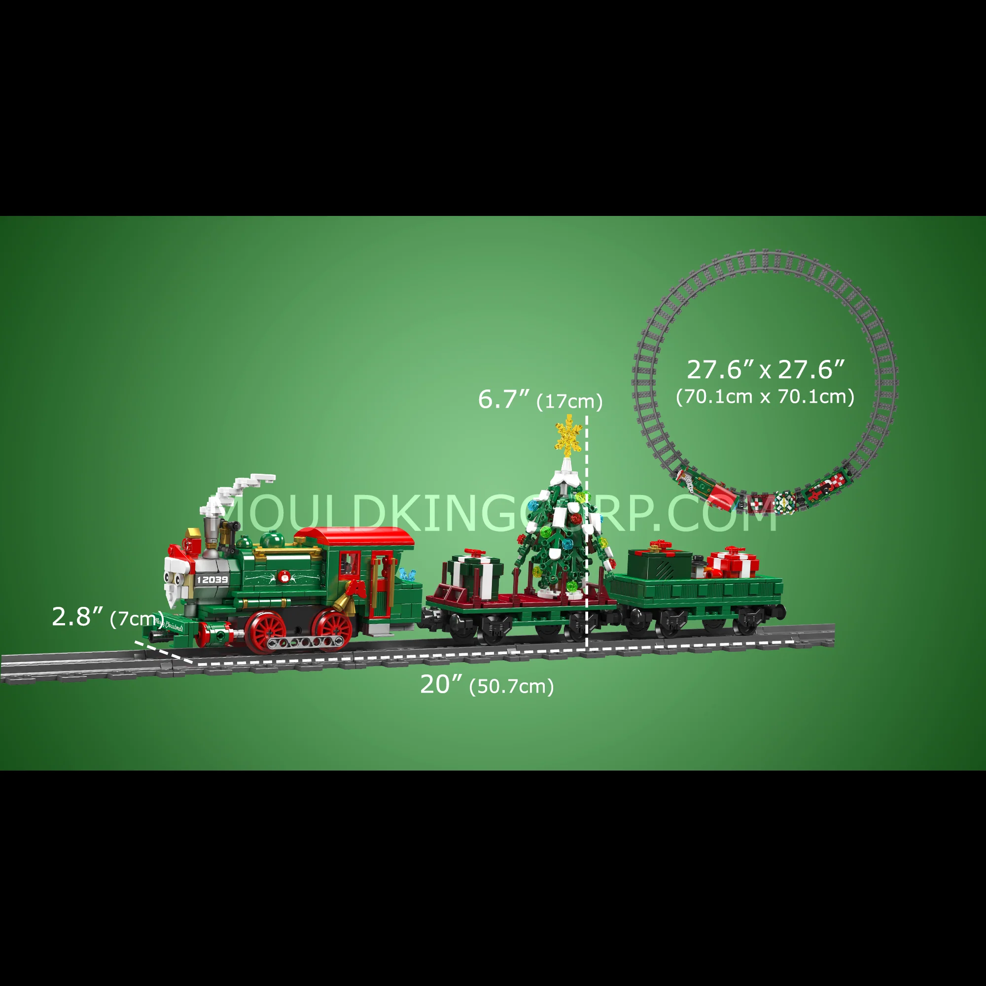 Mould King 12039 Christmas Train ESU KG230 Diesel Locomotive Building Set | 922 Pcs - Image 6