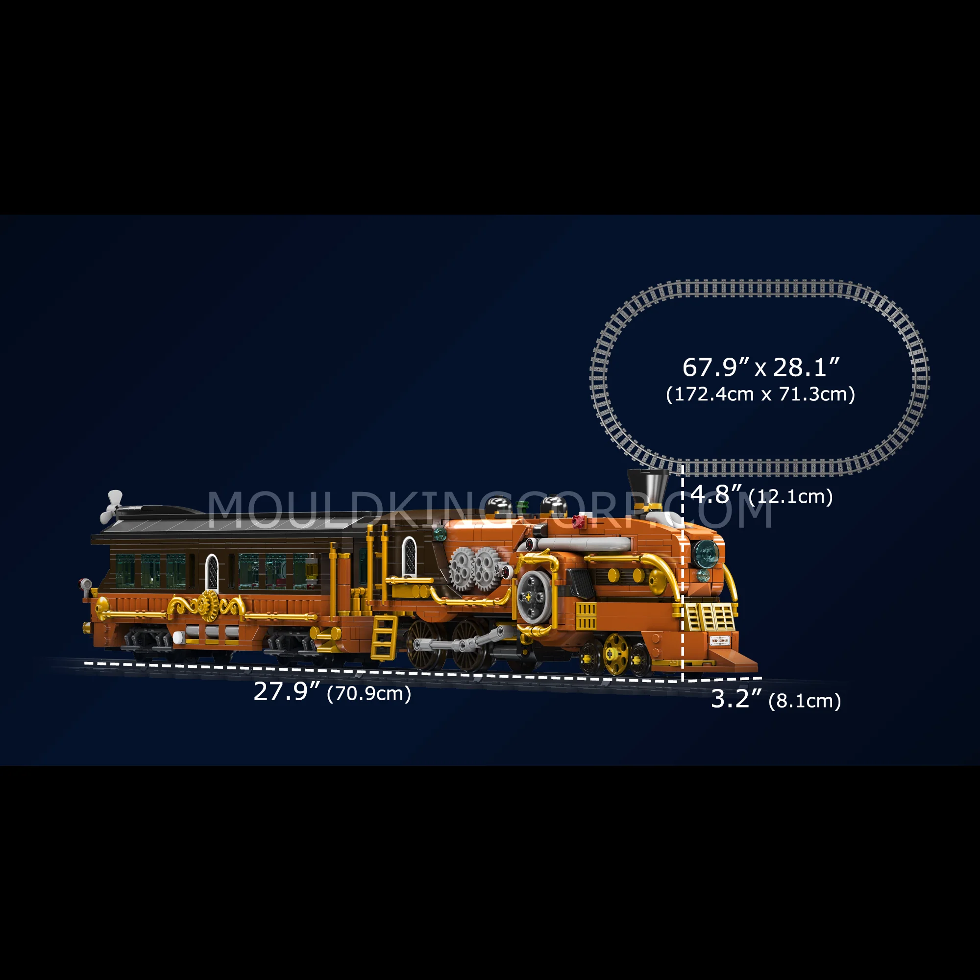 Mould King 12046 Steampunk Steam Train Building Set | 1,954 Pcs - Image 6