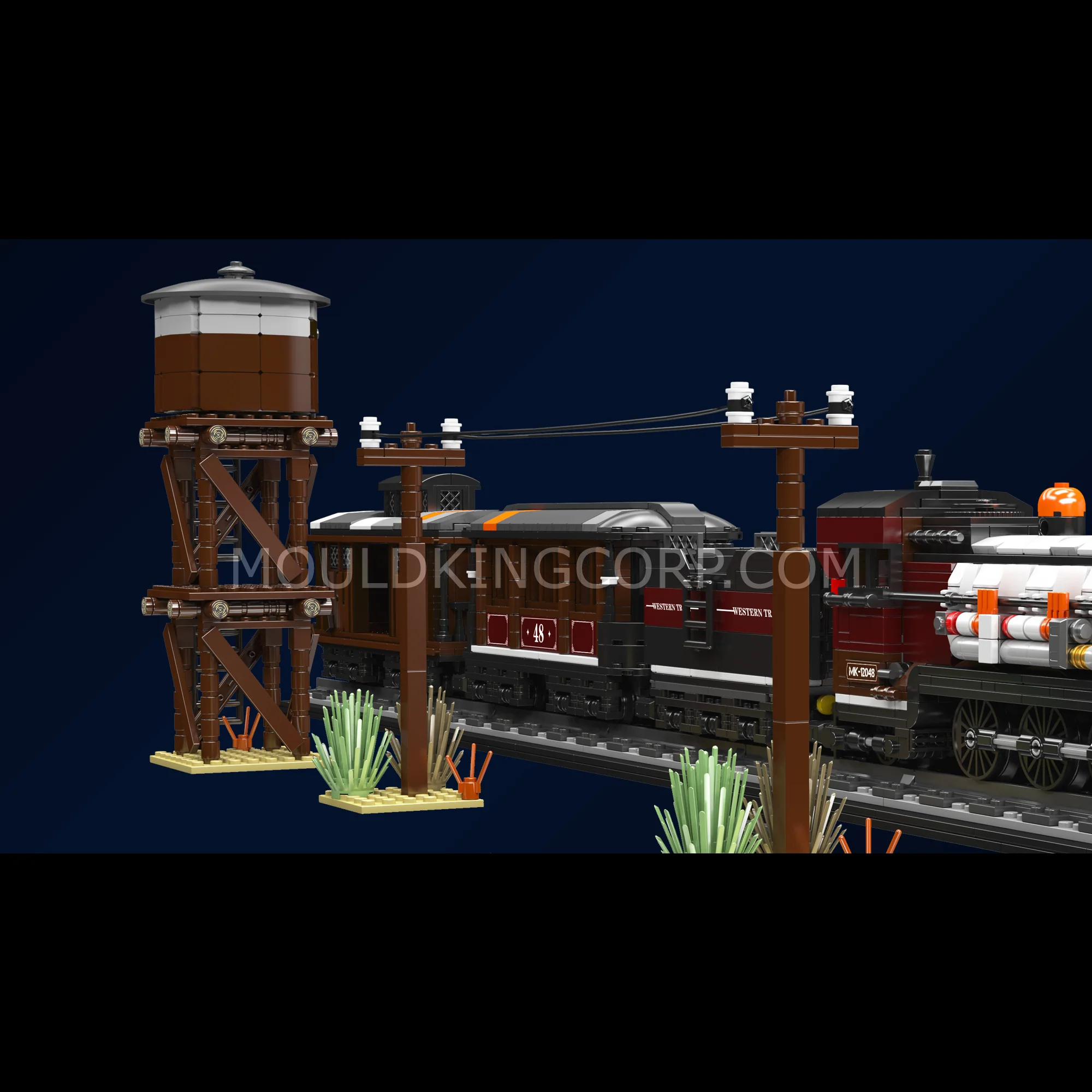 Mould King 12048 Western Steam Express locomotive Building Set | 2,722 Pcs - Image 5