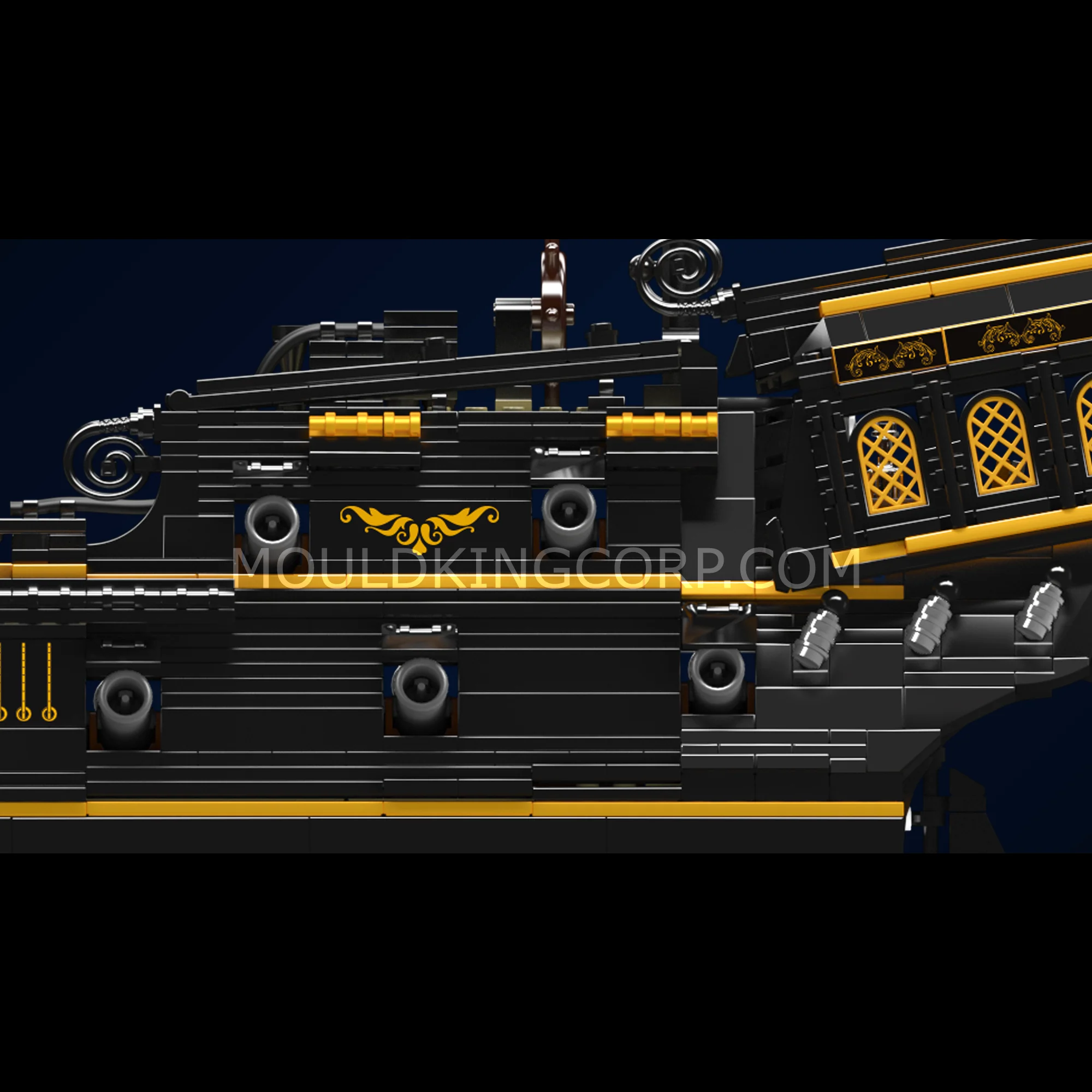 Mould King 13199 Black Pirates Ship Model Building Set | 3,180 PCS - Image 5
