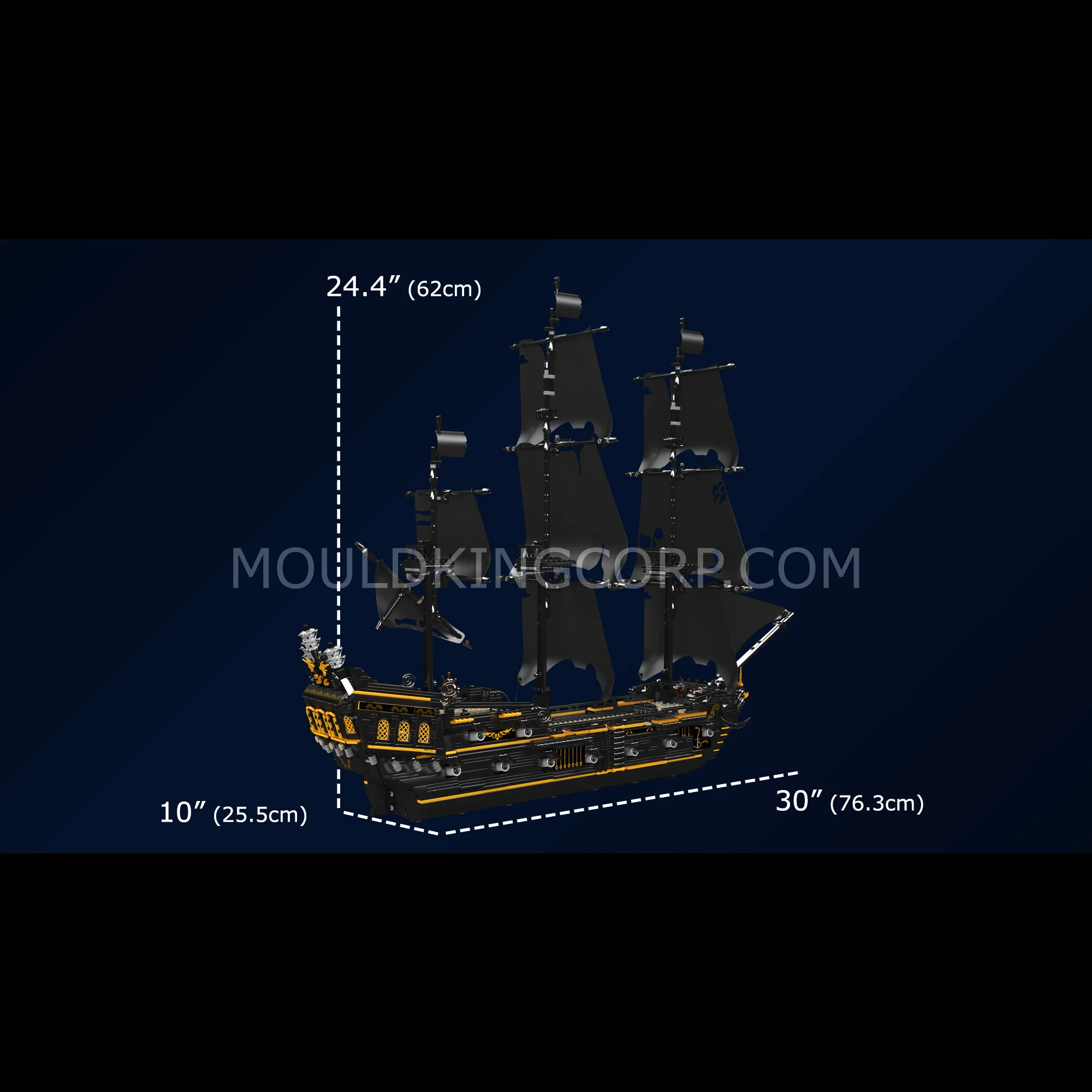 Mould King 13199 Black Pirates Ship Model Building Set | 3,180 PCS - Image 6