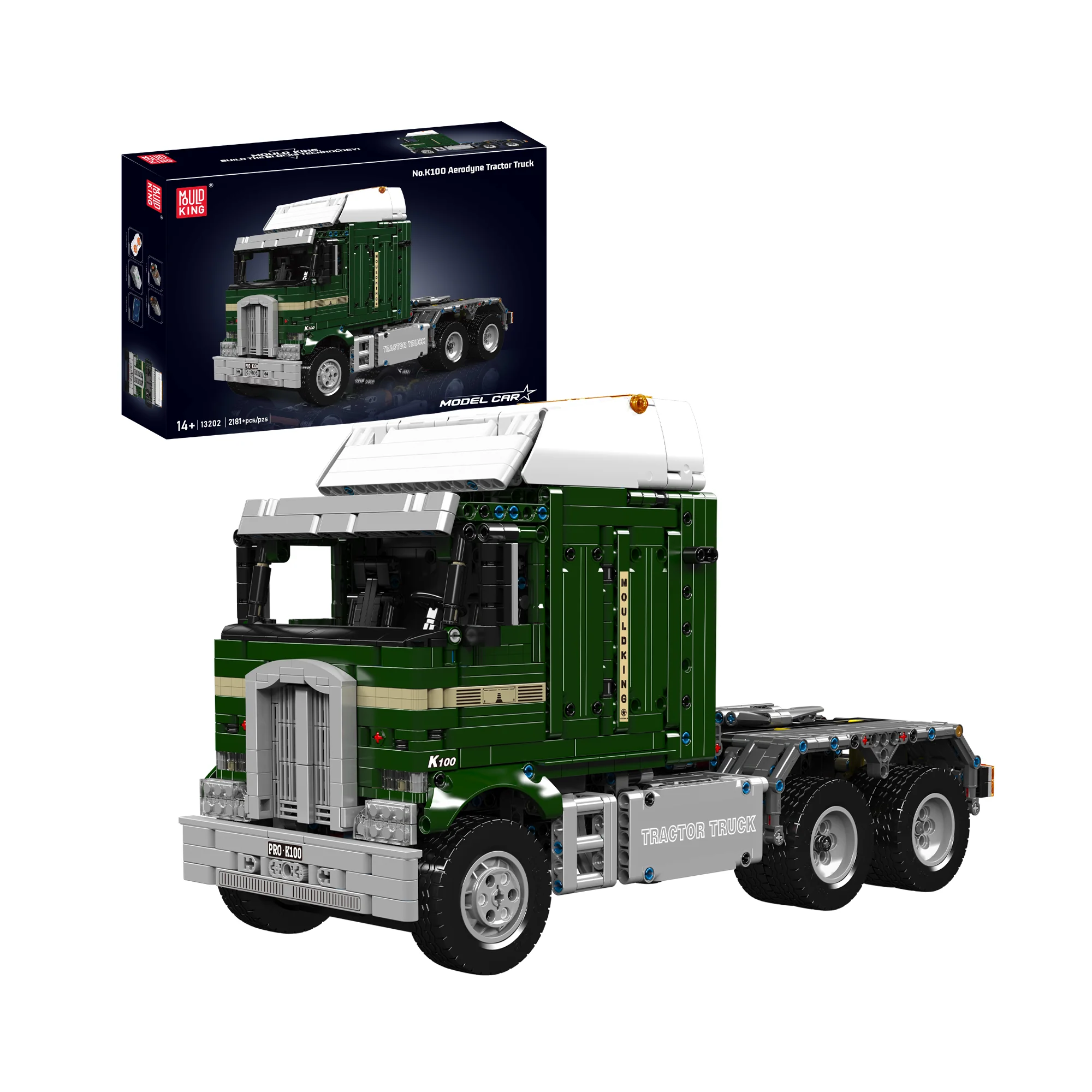 Mould King 13202 1970s American Cabover Truck Building Set | 2,181 Pcs