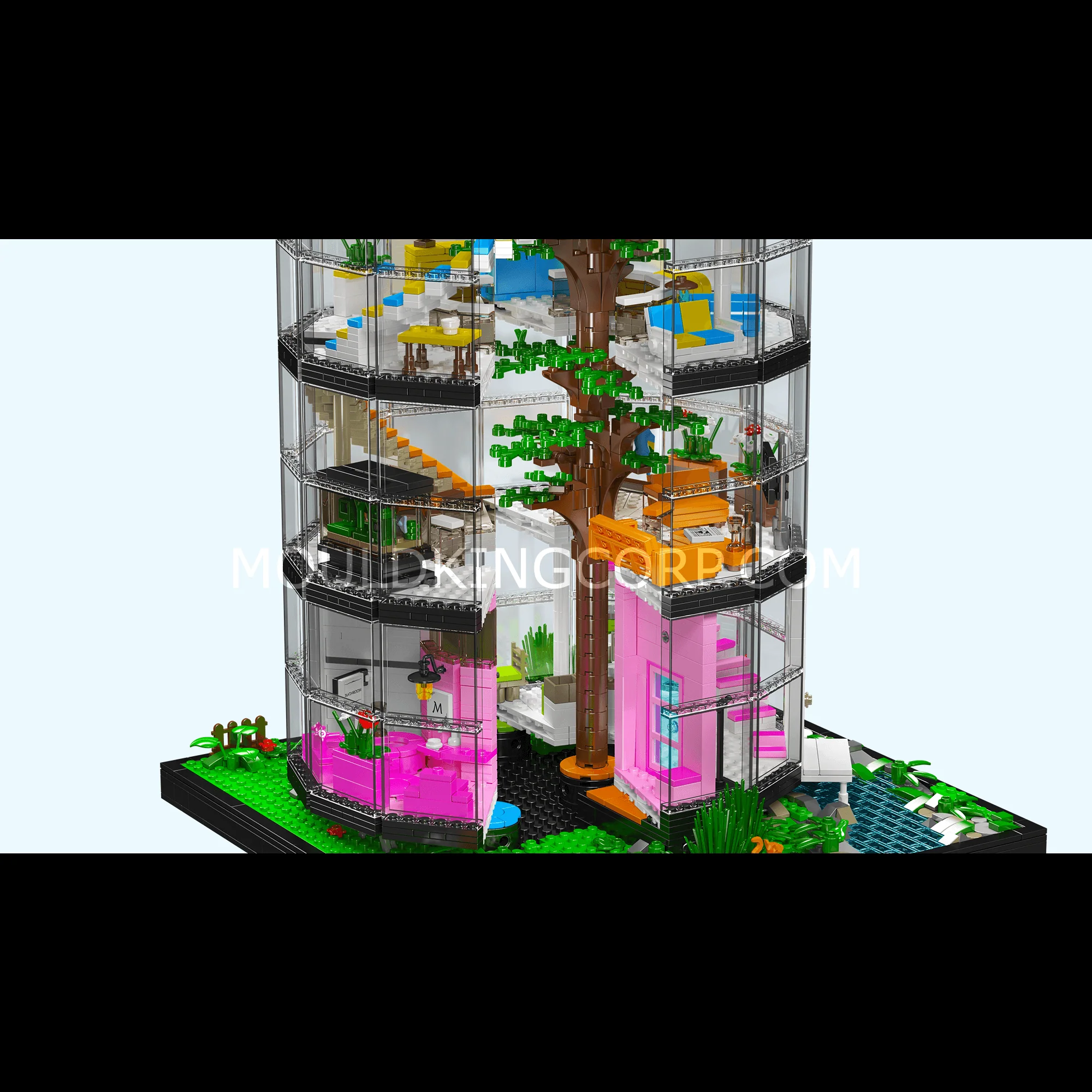 Mould King 16013 Transparent Urban Oasis Building Set | 3,466 Pcs - Image 5
