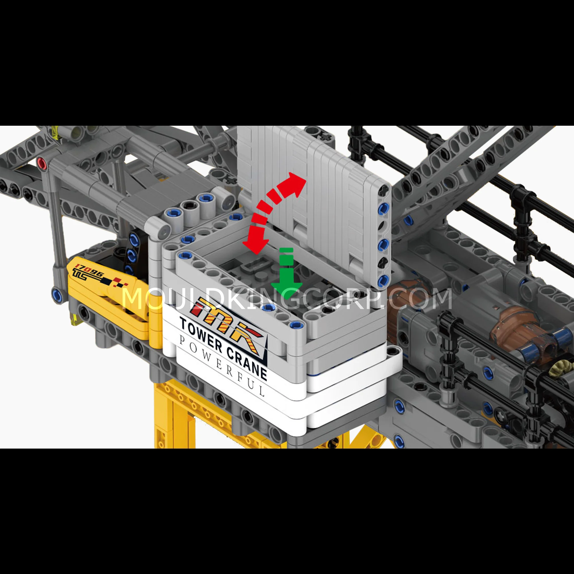 Mould King 17096 Luffing Jib Tower Crane Building Set | 2,565 Pcs - Image 3