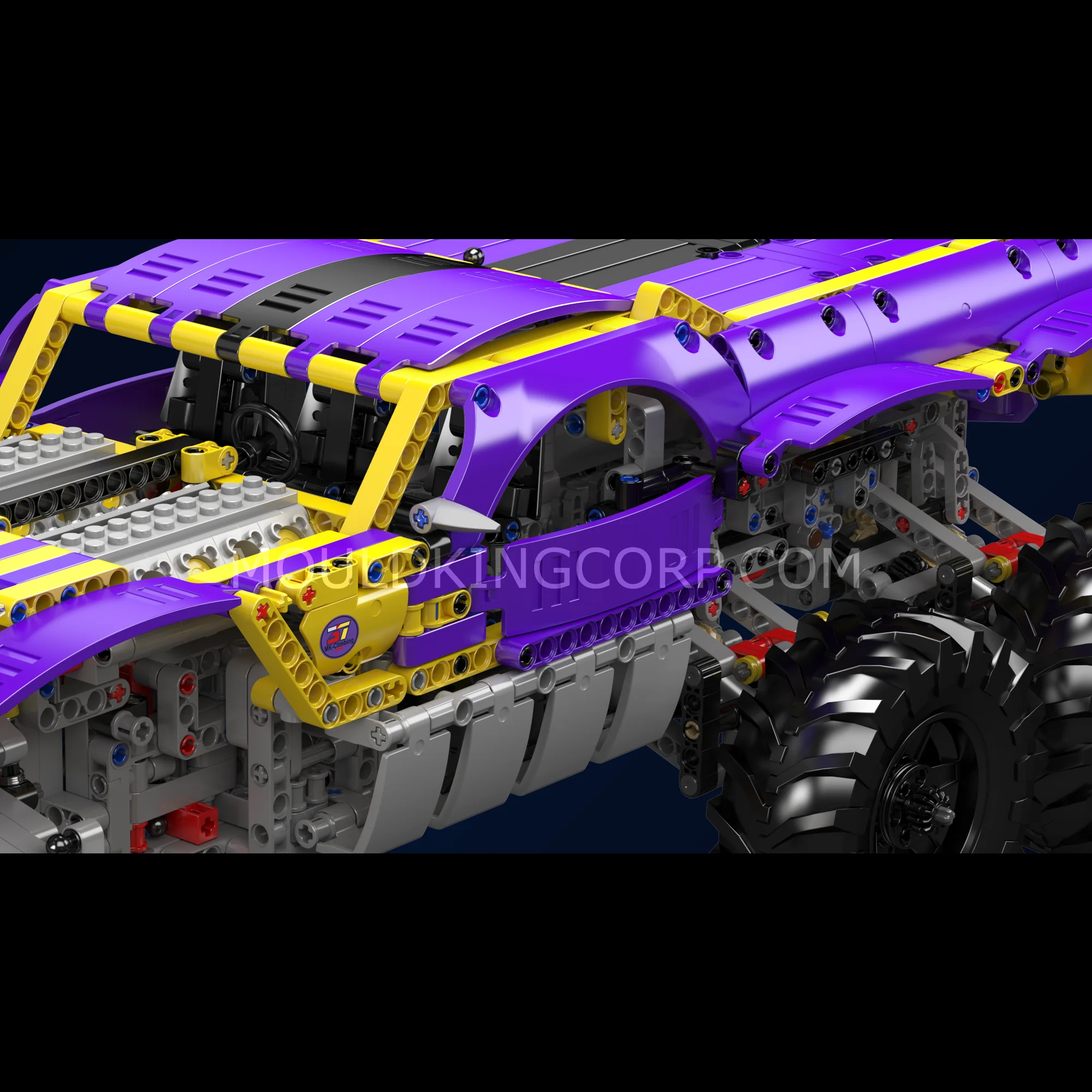 Mould King 18009 Purple Gold Tiger 6x6 Climbing Truck RC Building Set | 2,014 Pcs - Image 4