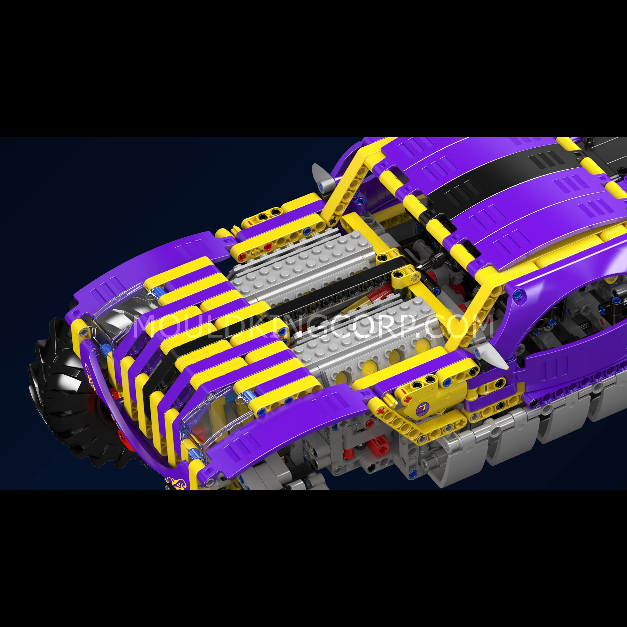 Mould King 18009 Purple Gold Tiger 6x6 Climbing Truck RC Building Set | 2,014 Pcs - Image 5