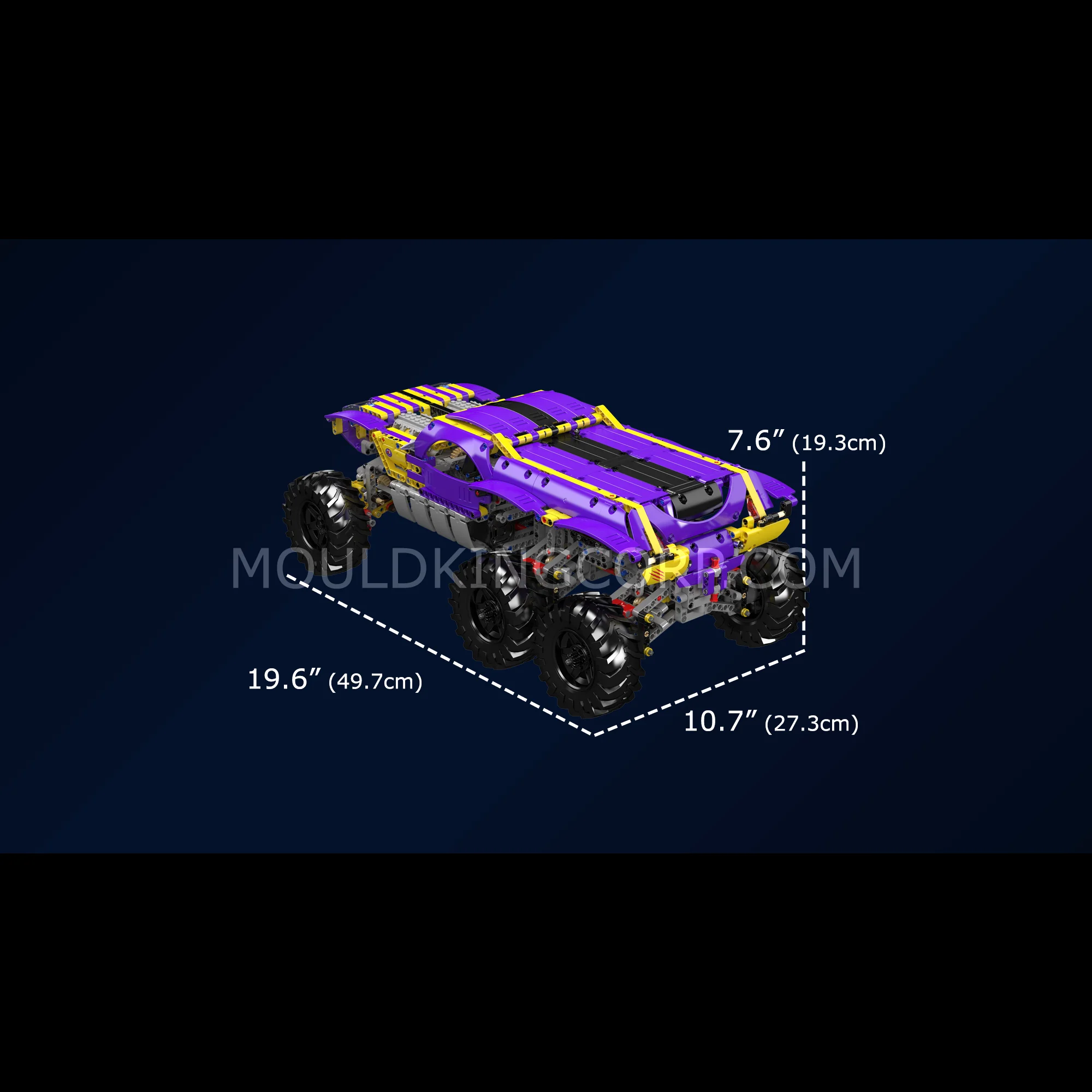 Mould King 18009 Purple Gold Tiger 6x6 Climbing Truck RC Building Set | 2,014 Pcs - Image 6