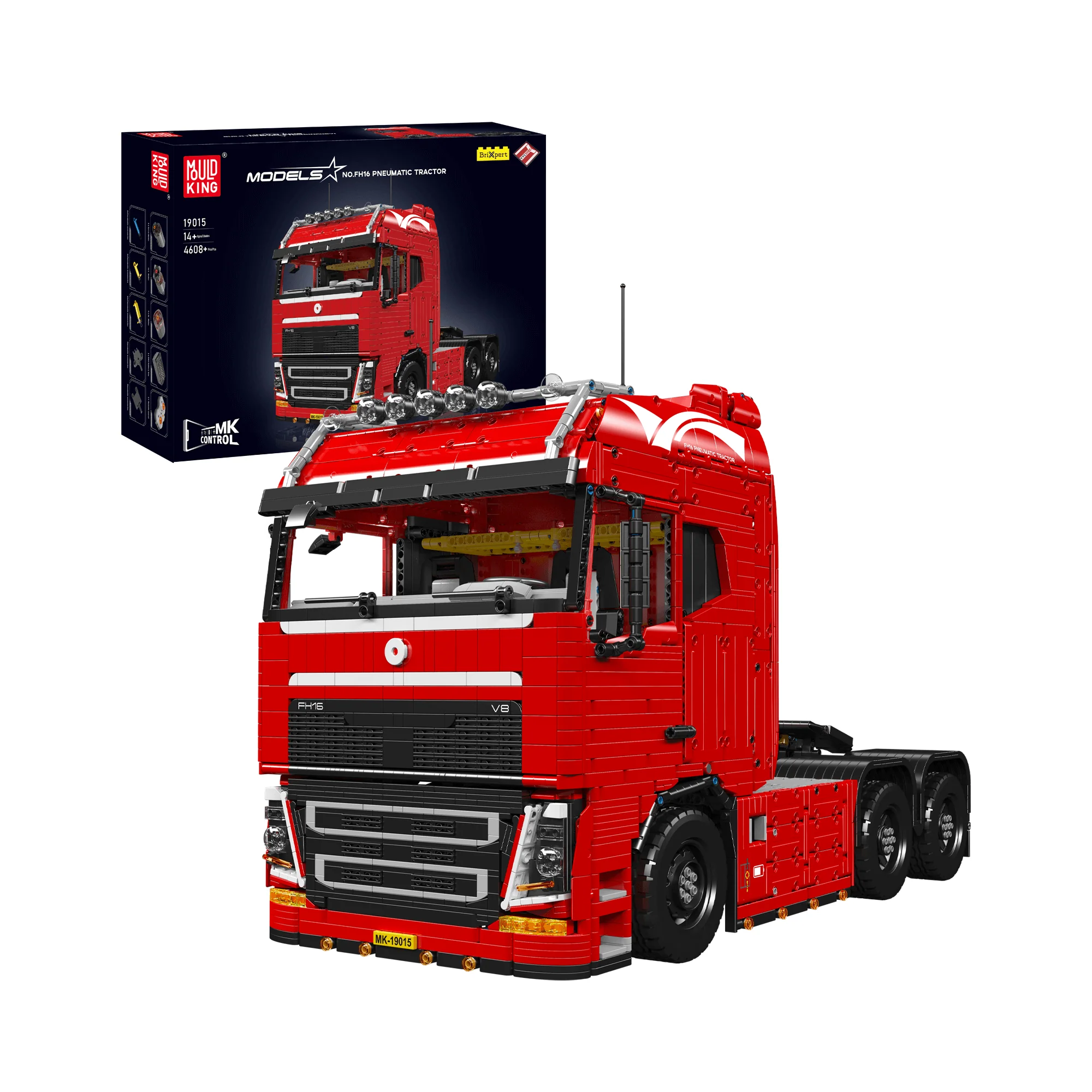 Mould King 19015+19015T FH16 Remote Controlled Pneumatic Tractor and Trailer Building Sets - Image 2