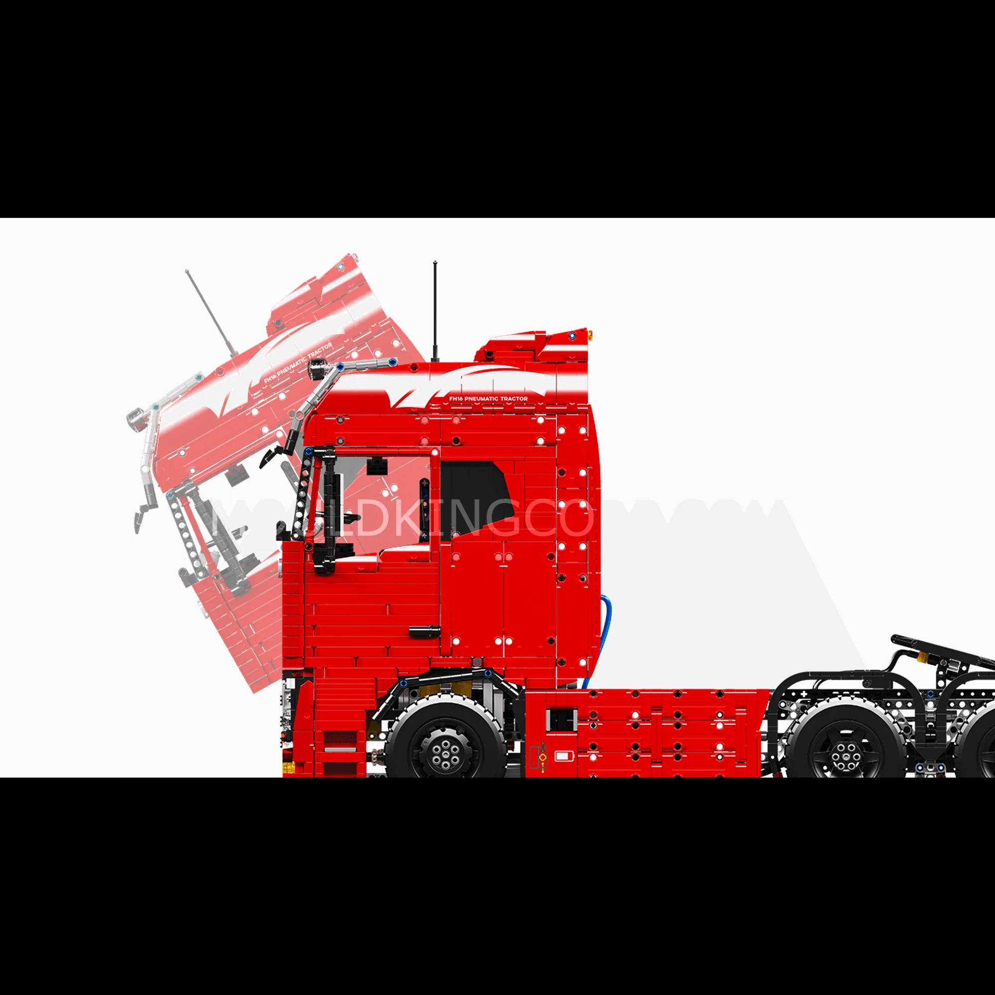 Mould King 19015+19015T FH16 Remote Controlled Pneumatic Tractor and Trailer Building Sets - Image 5
