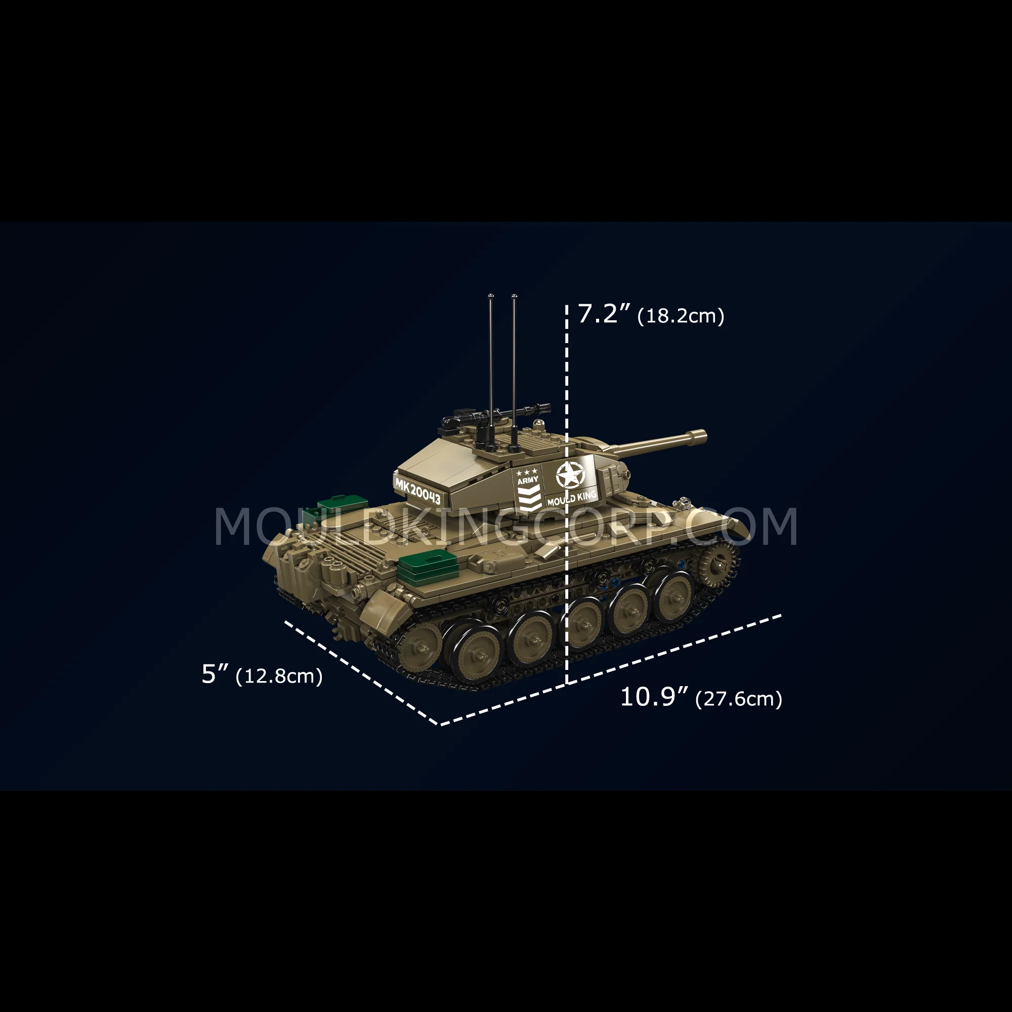 Mould King 20043 M24 Chaffee Tank Building Set | 932 Pcs - Image 6
