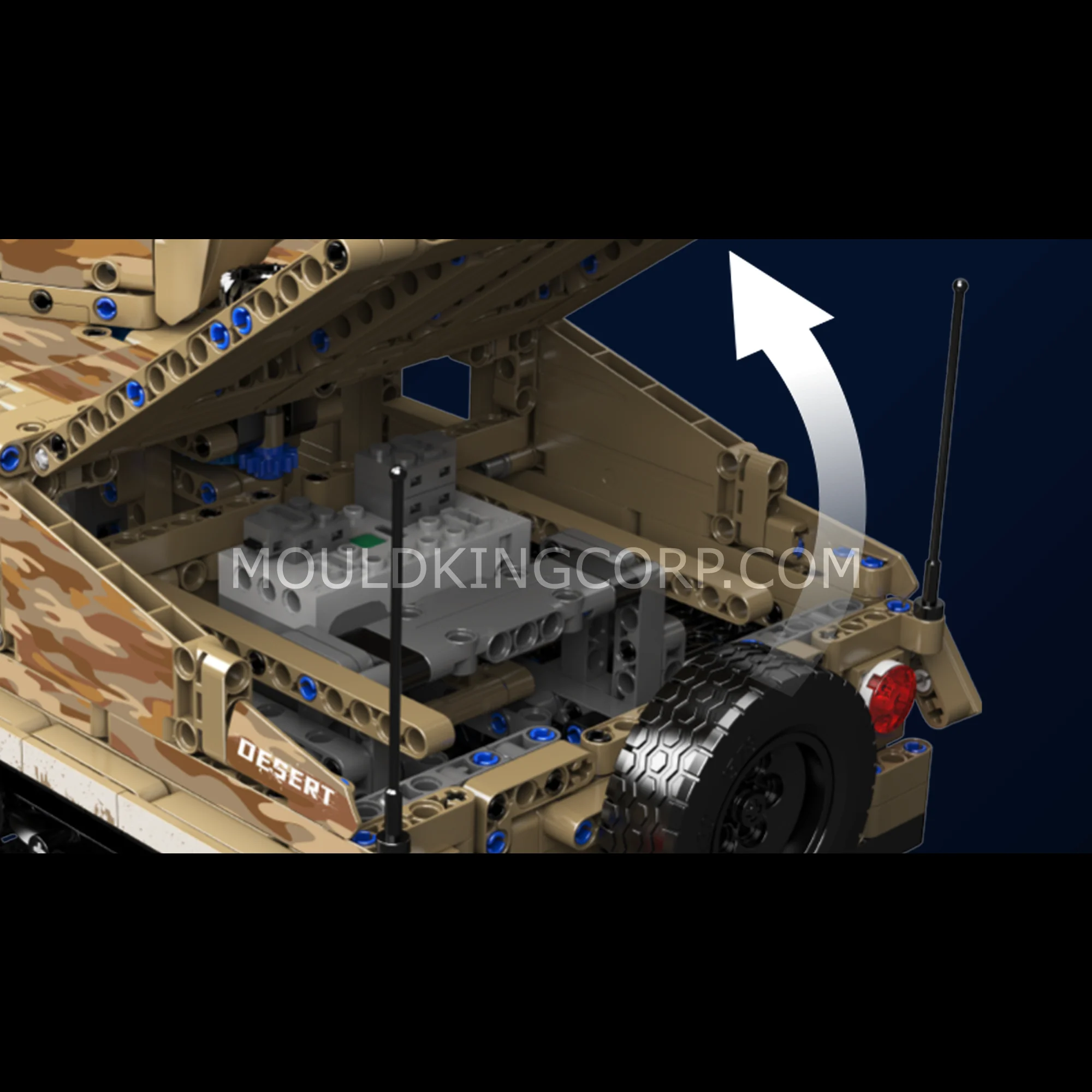 Mould King 20047 Remote-Controlled Desert Tracked Humvee Building Set | 2,094 Pcs - Image 3