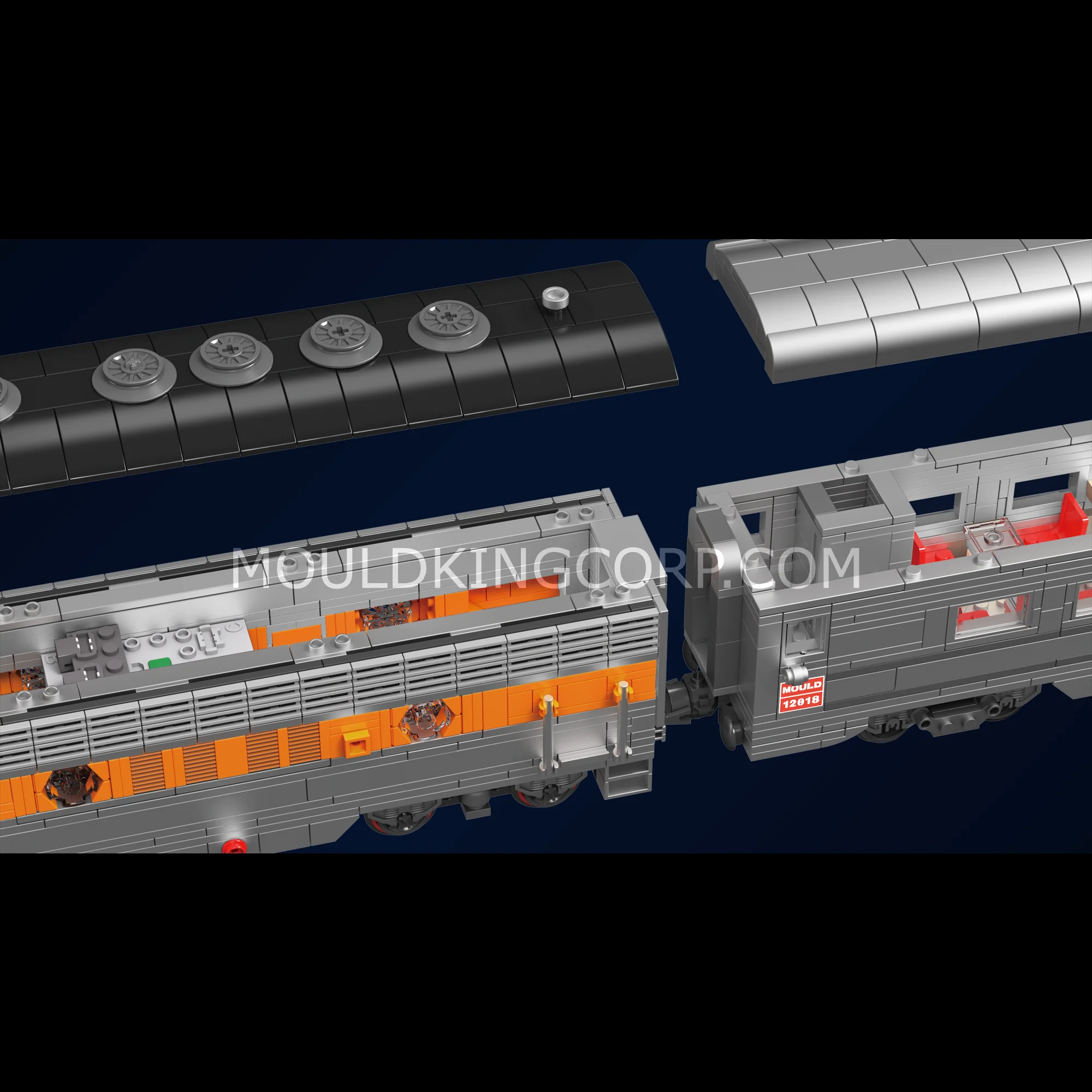Mould King 12018 USA EMD F7 WP Diesel Locomotive | 1,541 Pcs - Image 4