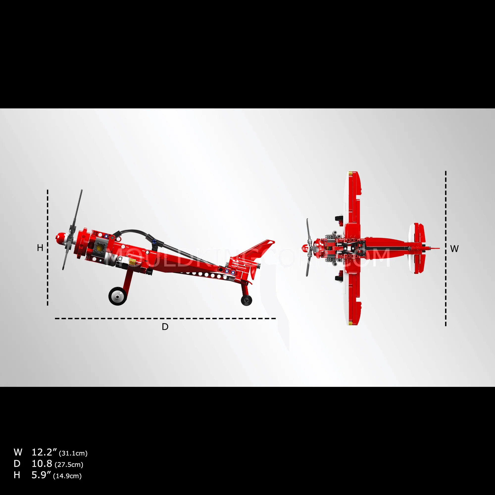 Mould King 24023 Racing Plane Building Toy Set | 252 PCS - Image 5