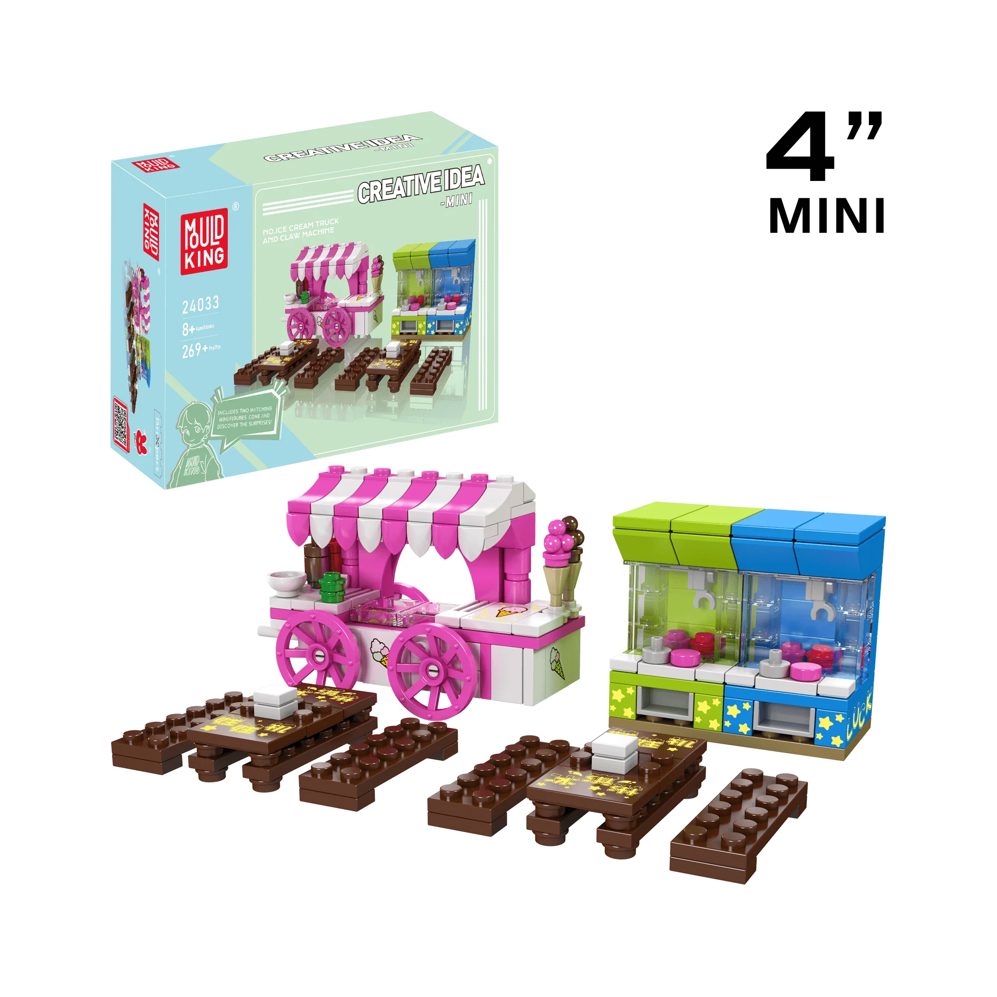 Mould King 24033 Ice Scream Truck & Claw Machine Building Set | 269 Pcs