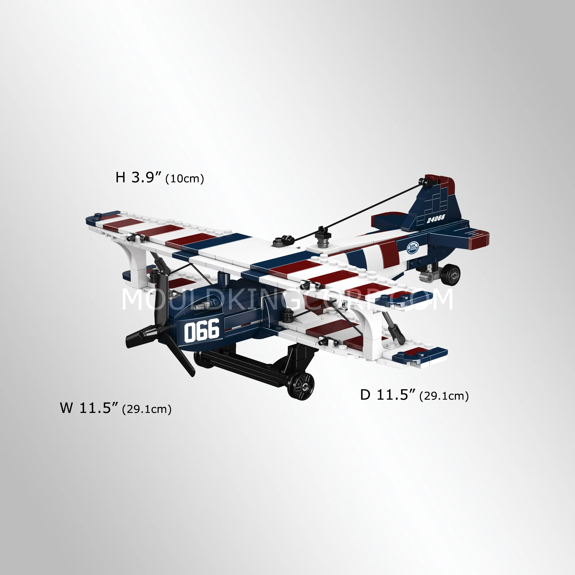 Mould King 24066 American Racing Biplane Building Set | 540 Pcs - Image 5