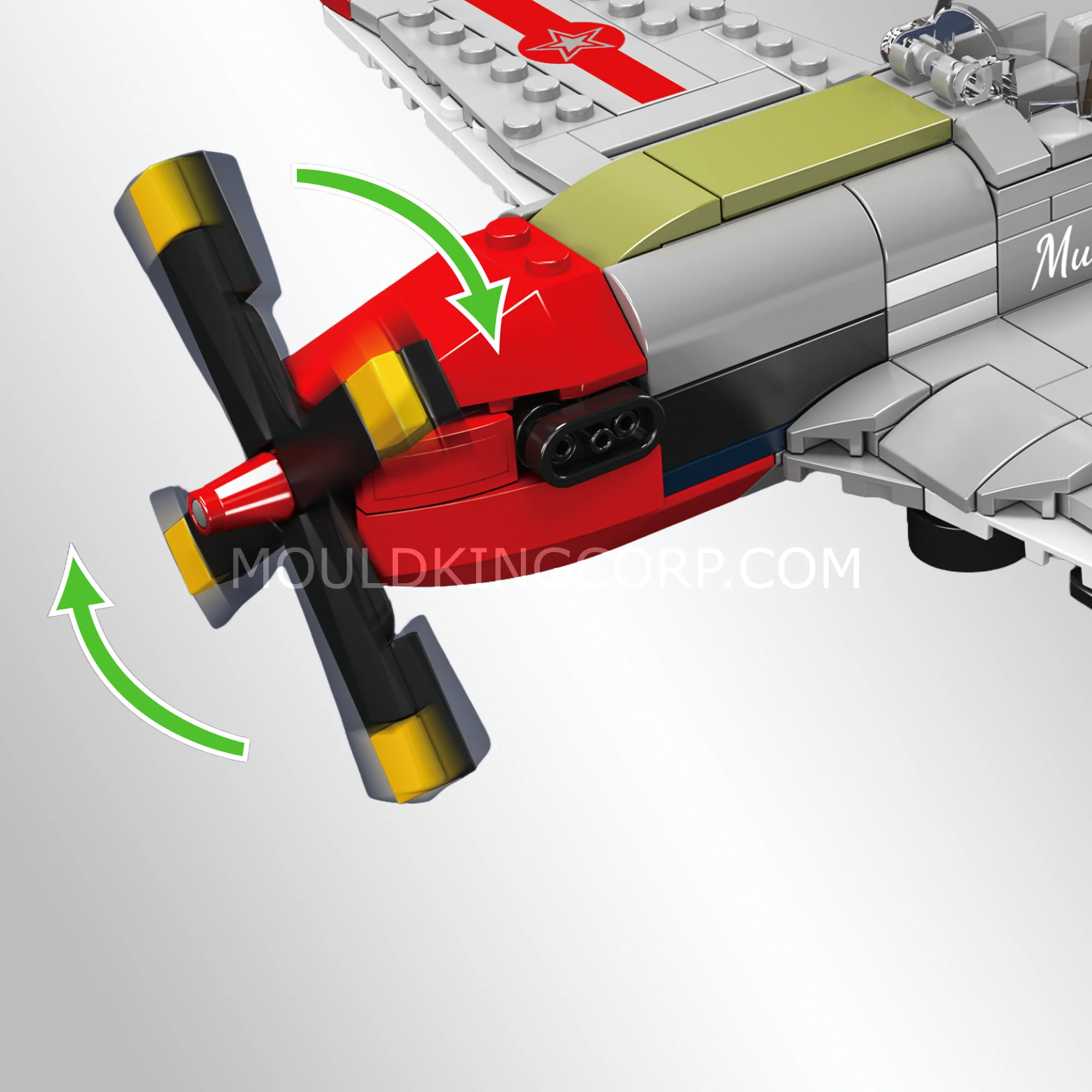 Mould King 24068 P-51D Mustang Fighter Building Block Set | 396 Pcs - Image 3