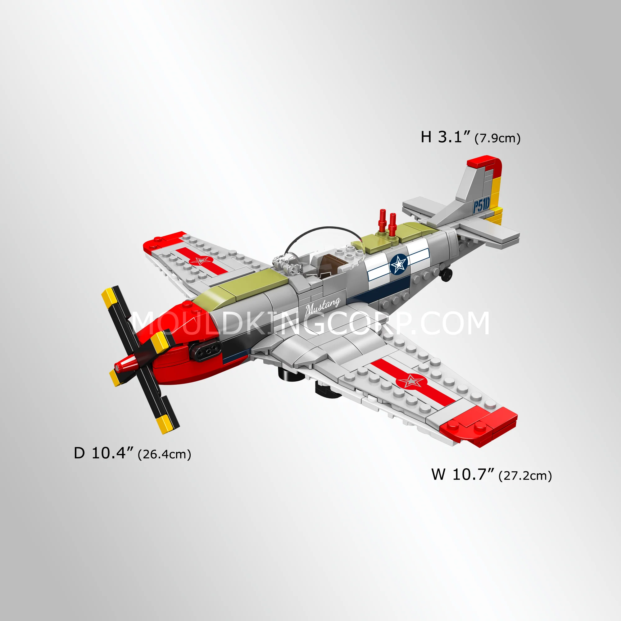 Mould King 24068 P-51D Mustang Fighter Building Block Set | 396 Pcs - Image 5