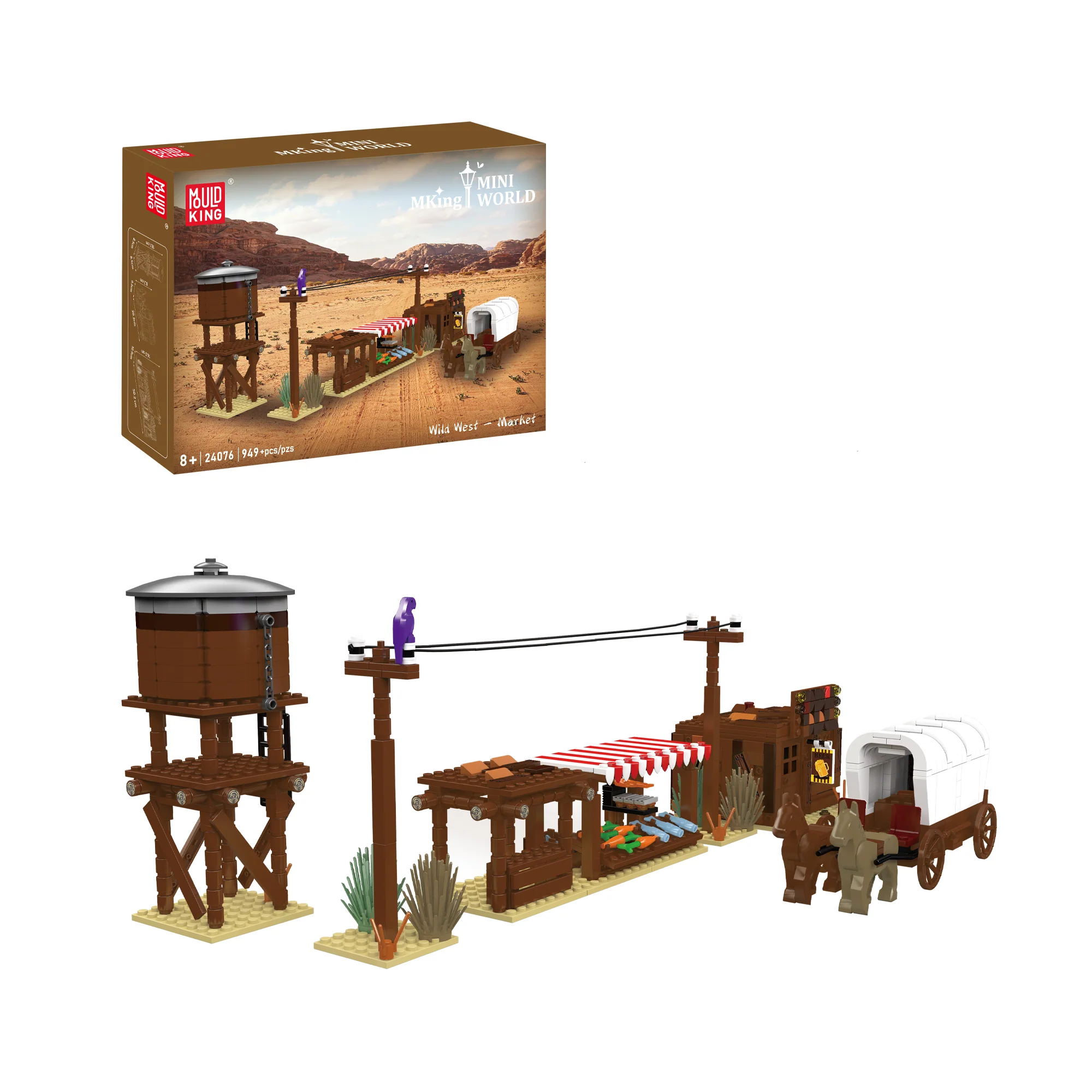 Mould King 24076 Wild West Market Building Set | 949 Pcs