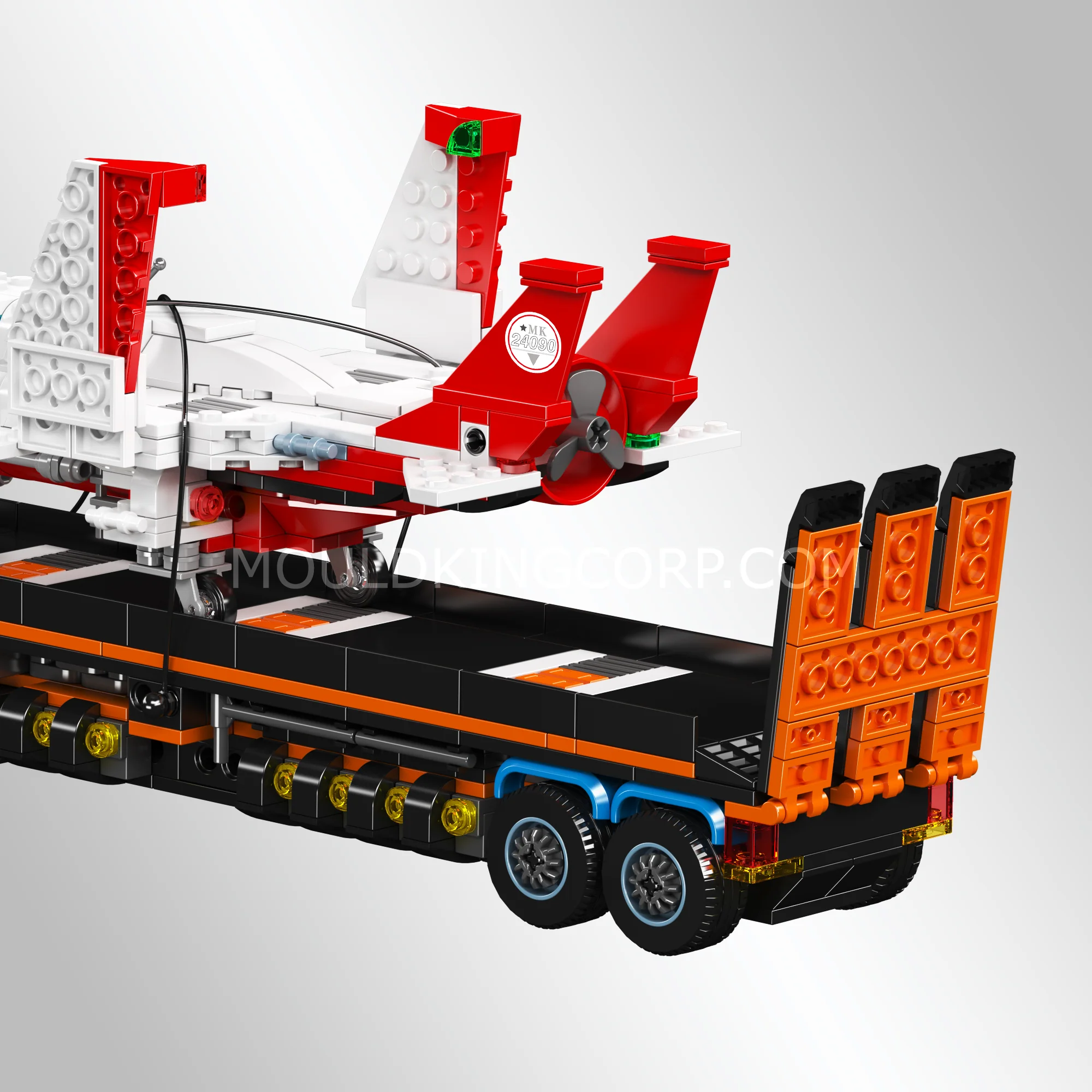 Mould King 24090 Aircraft Transport Truck with Flatbed Trailer Building Set | 1,468 Pcs - Image 4