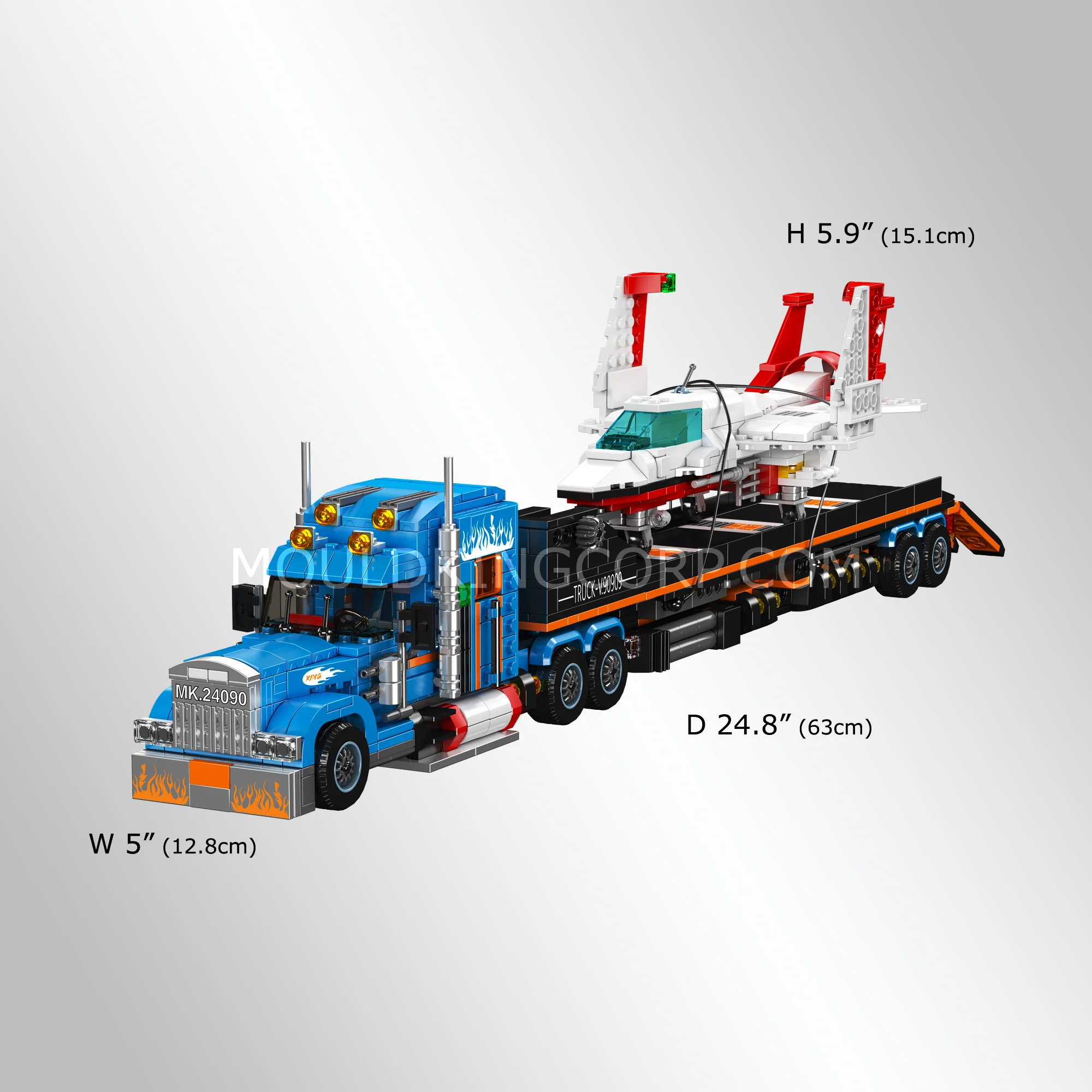 Mould King 24090 Aircraft Transport Truck with Flatbed Trailer Building Set | 1,468 Pcs - Image 5