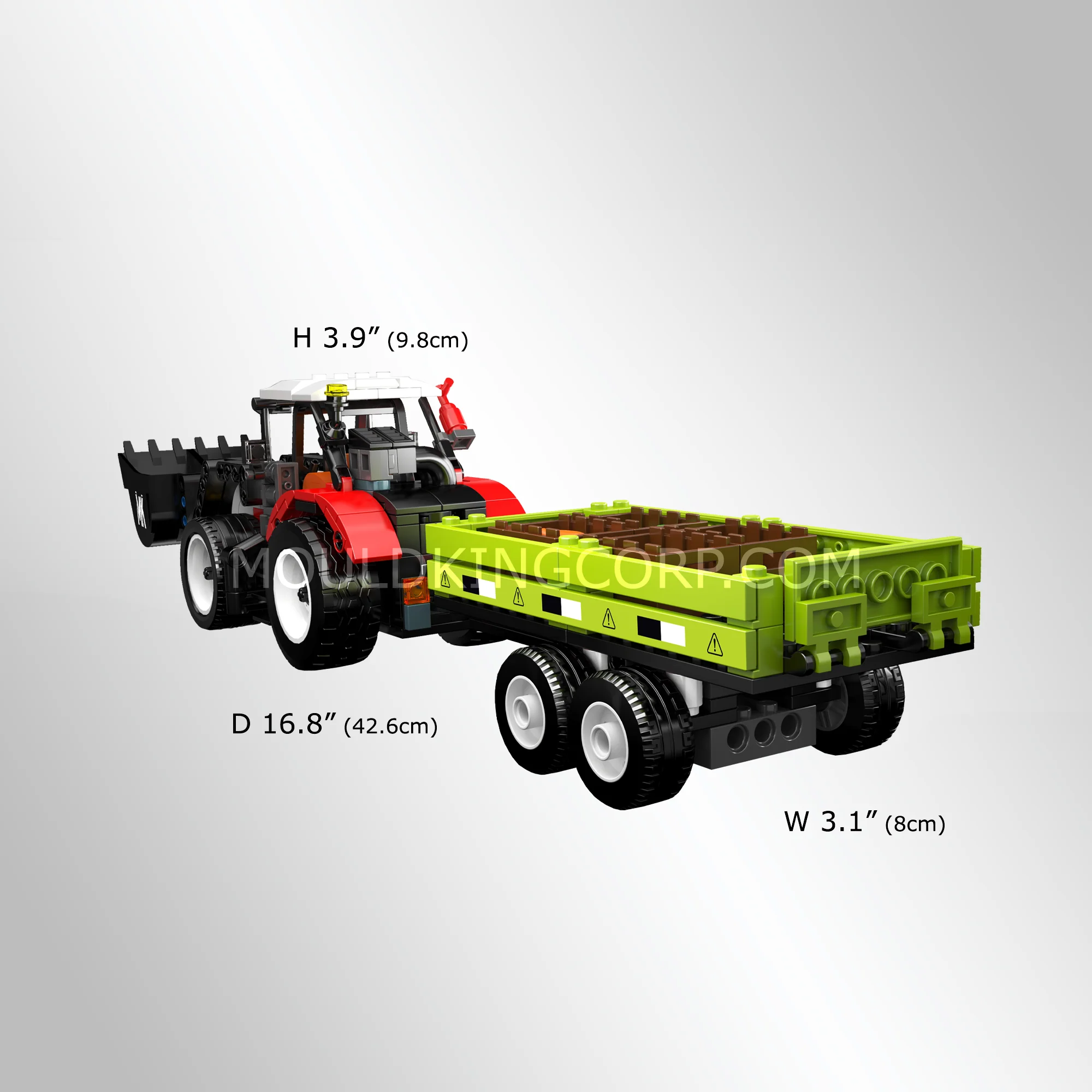 Mould King 24093 Wheel Loader & Agricultural Trailer Building Set | 504 Pcs - Image 5
