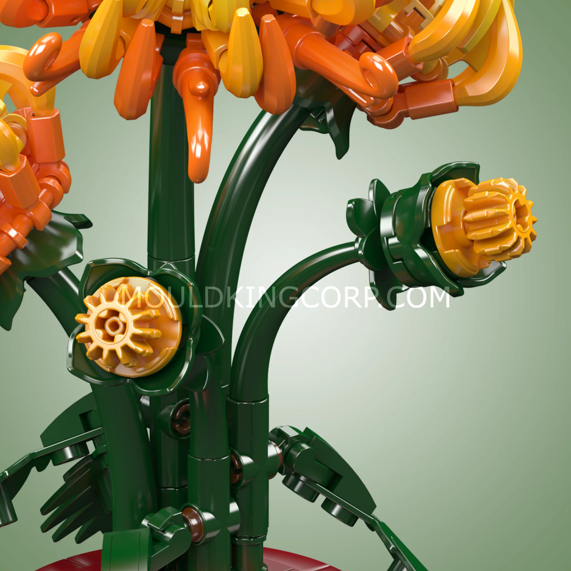 Mould King 24118 Chrysanthemum Potted Plant Building Block Set | 417 Pcs - Image 5