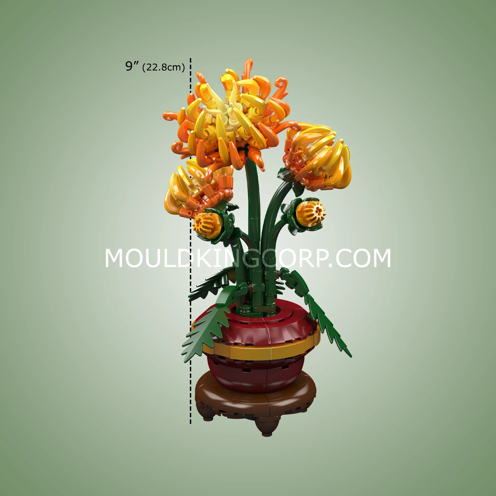 Mould King 24118 Chrysanthemum Potted Plant Building Block Set | 417 Pcs - Image 6