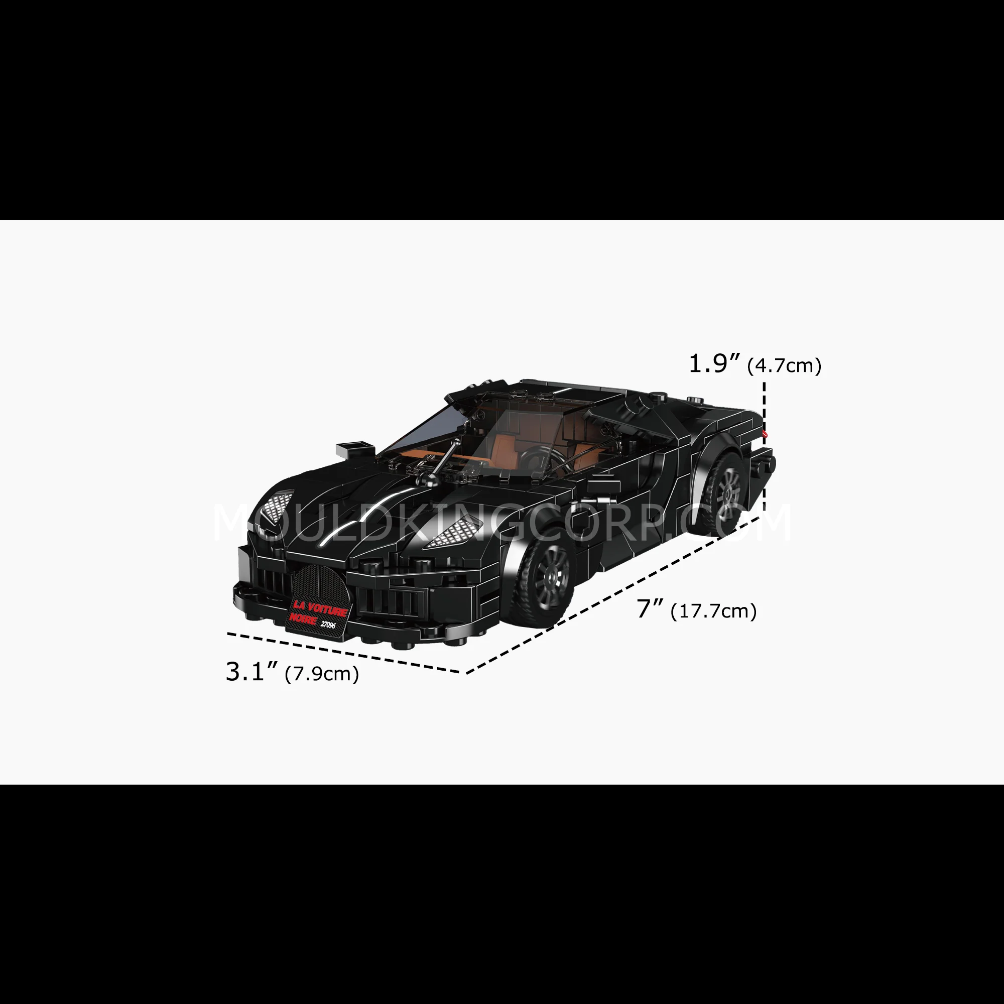 Mould King 27096 La Voiture Noire Supercar Building Set | 411 Pcs - Image 6